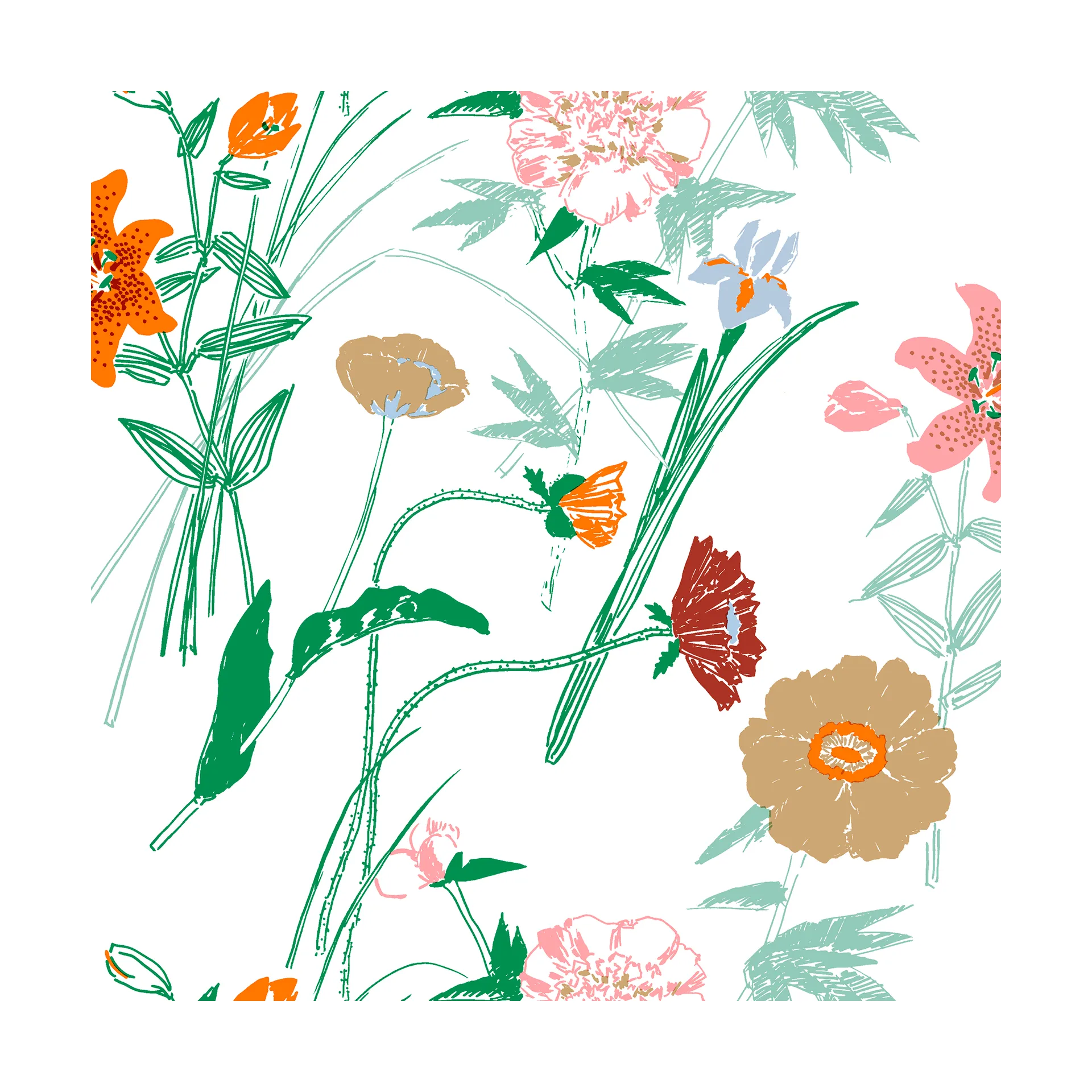 Puutarhakutsut serviett 33x33 cm 20-pk, White Marimekko