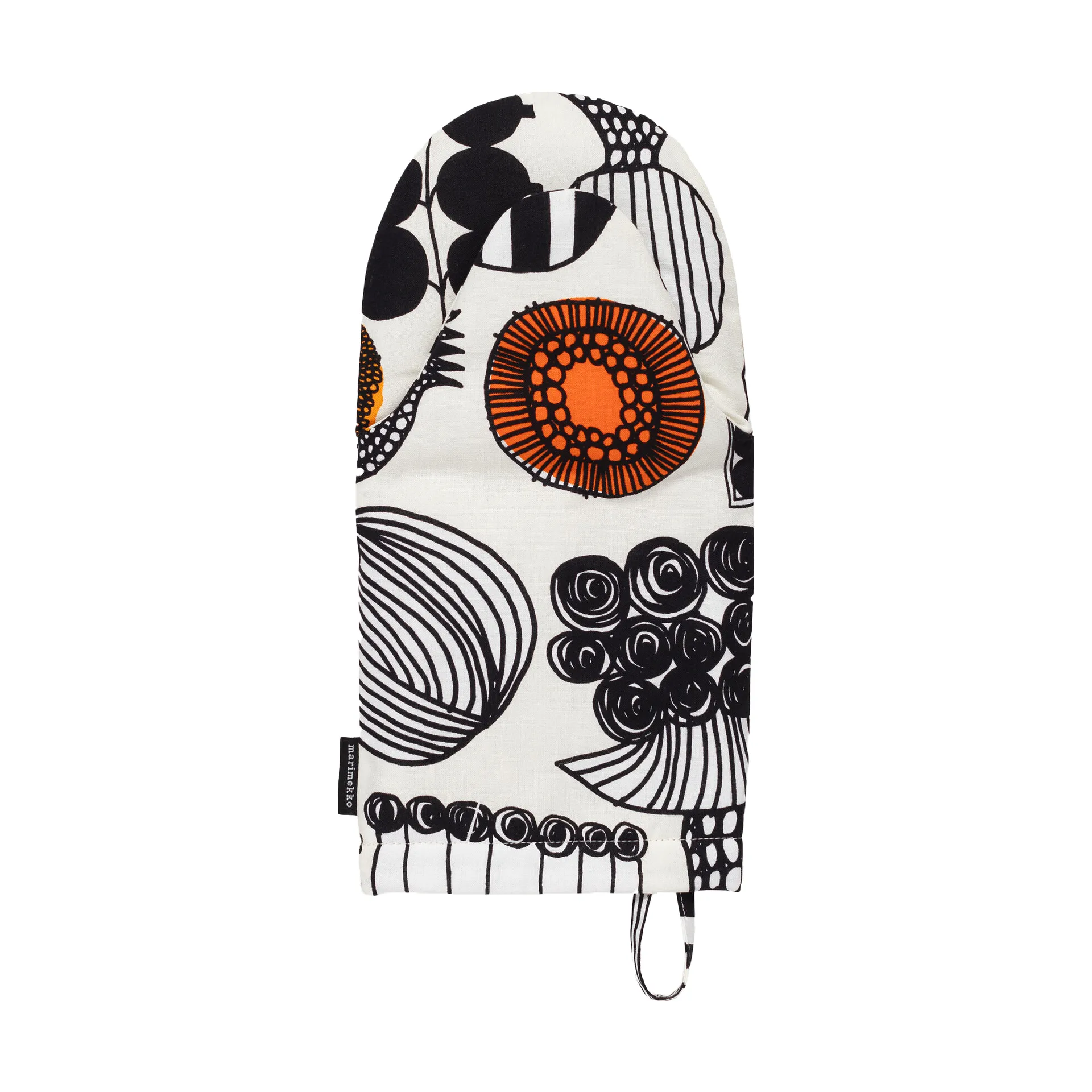 Puutarhurin parhaat grytevott, White-black-orange Marimekko