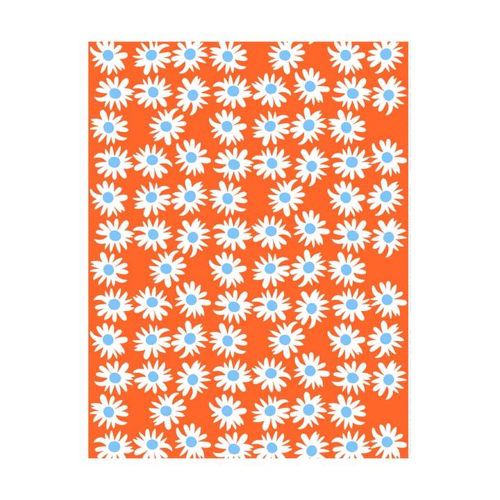 Rakastaa ei rakasta bomullsstoff - Orange-Off-white-light blue - Marimekko