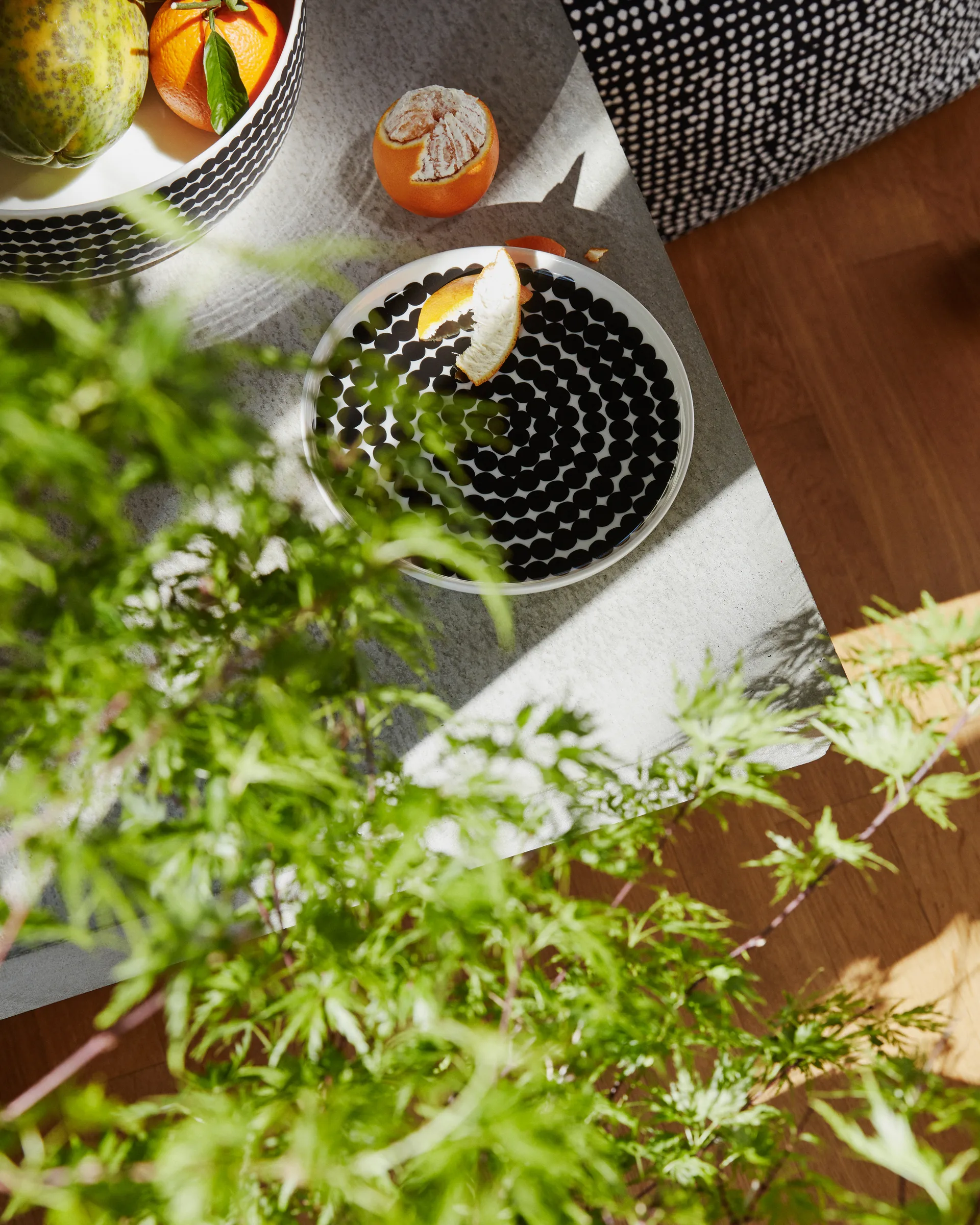 Räsymatto tallerken Ø 20 cm, svart-hvit Marimekko