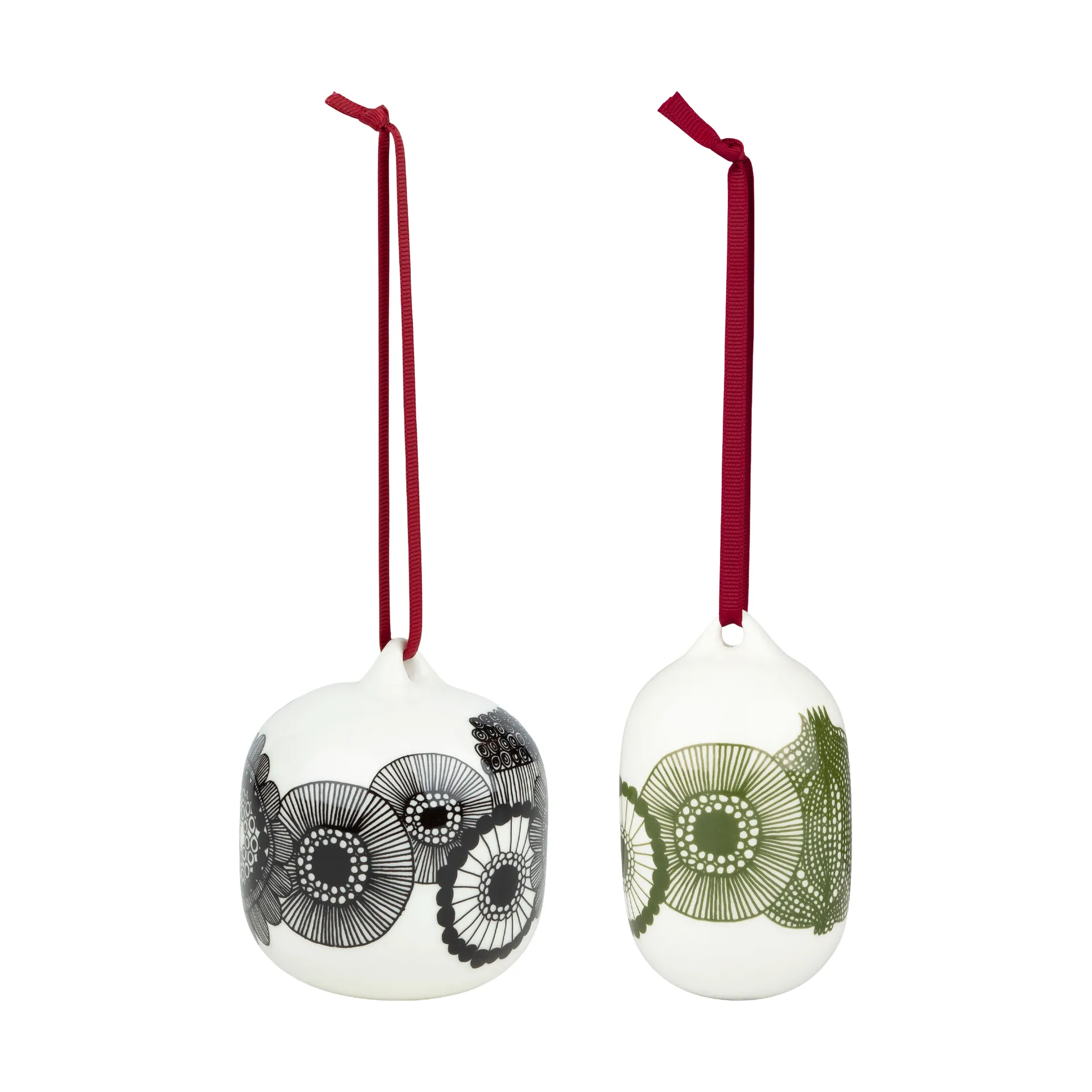 Siirtolapuutarha julekuler 2025 2 deler, White-black-green Marimekko