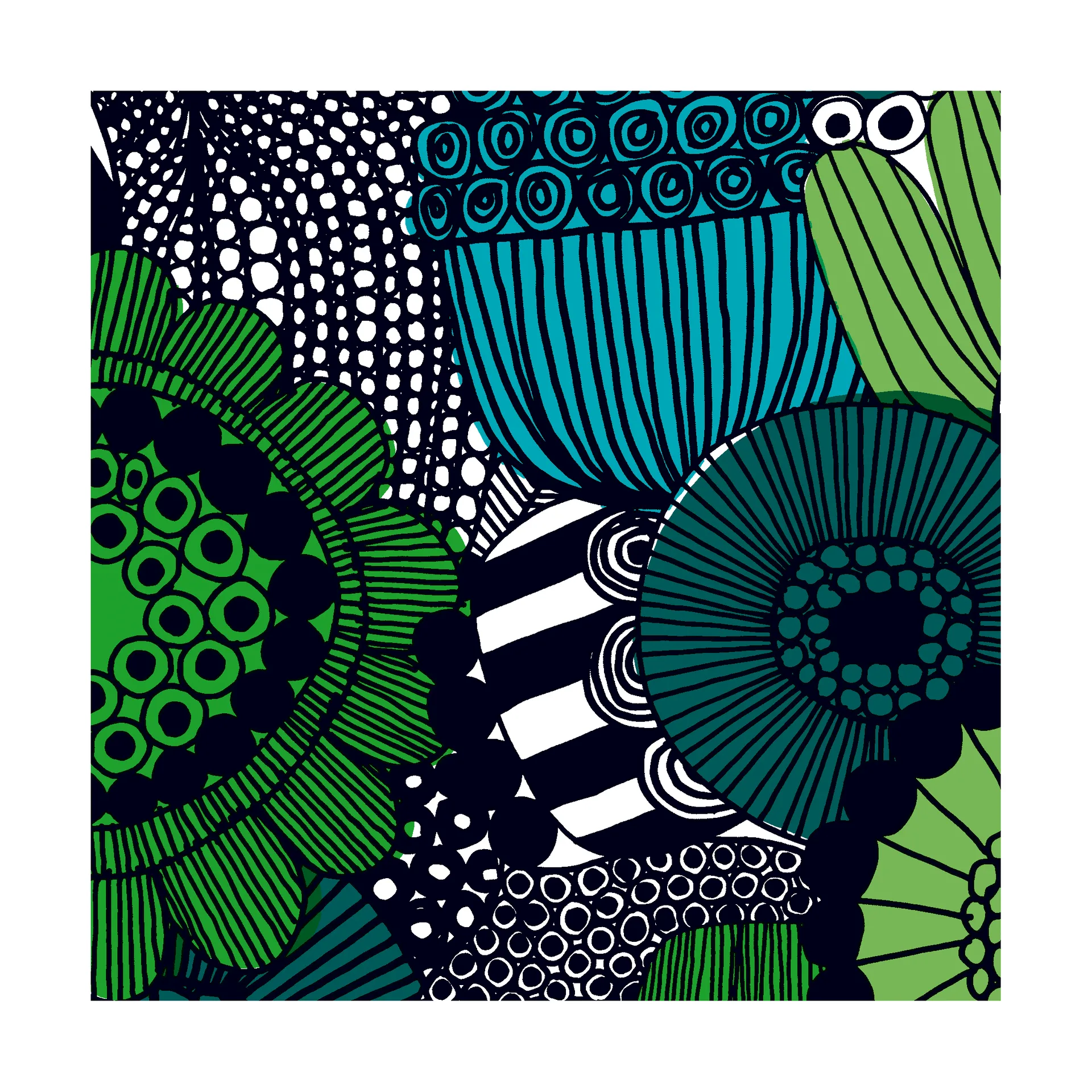 Siirtolapuutarha serviett 33x33 cm 20-pk, Blue-Green Marimekko