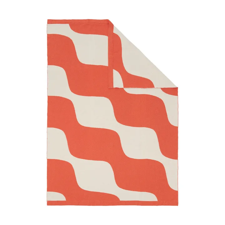 Taifuuni pledd - Off white-orange red, 140x180 cm - Marimekko