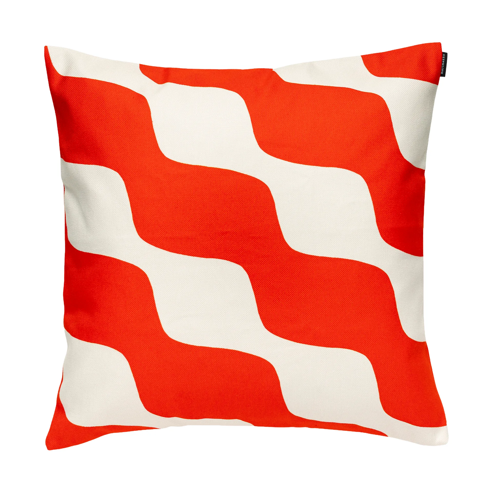 Taifuuni putetrekk, Natural white, orange red, 50x50 cm Marimekko