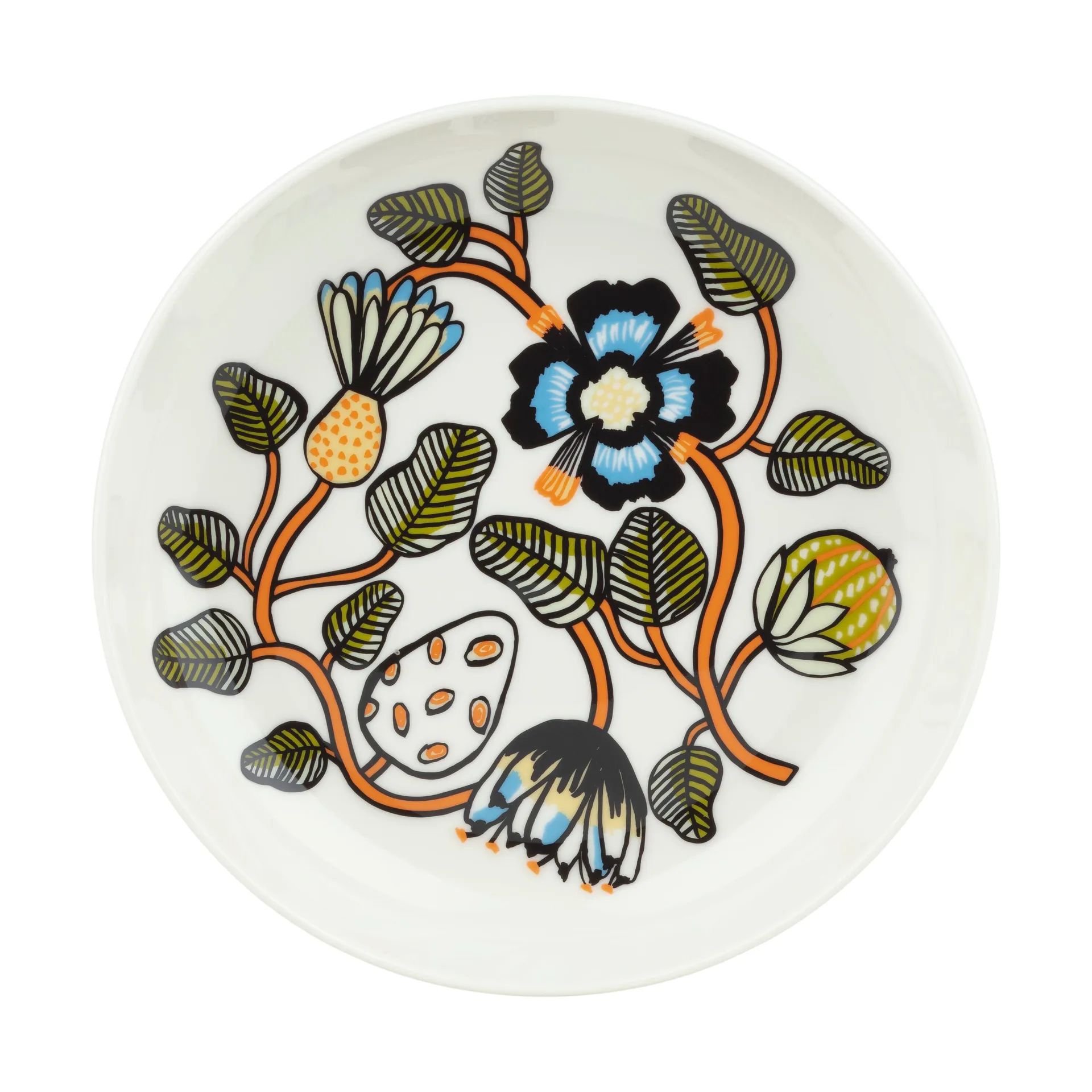 Tiara dyp tallerken Ø20,5 cm, White-warm orange-green Marimekko