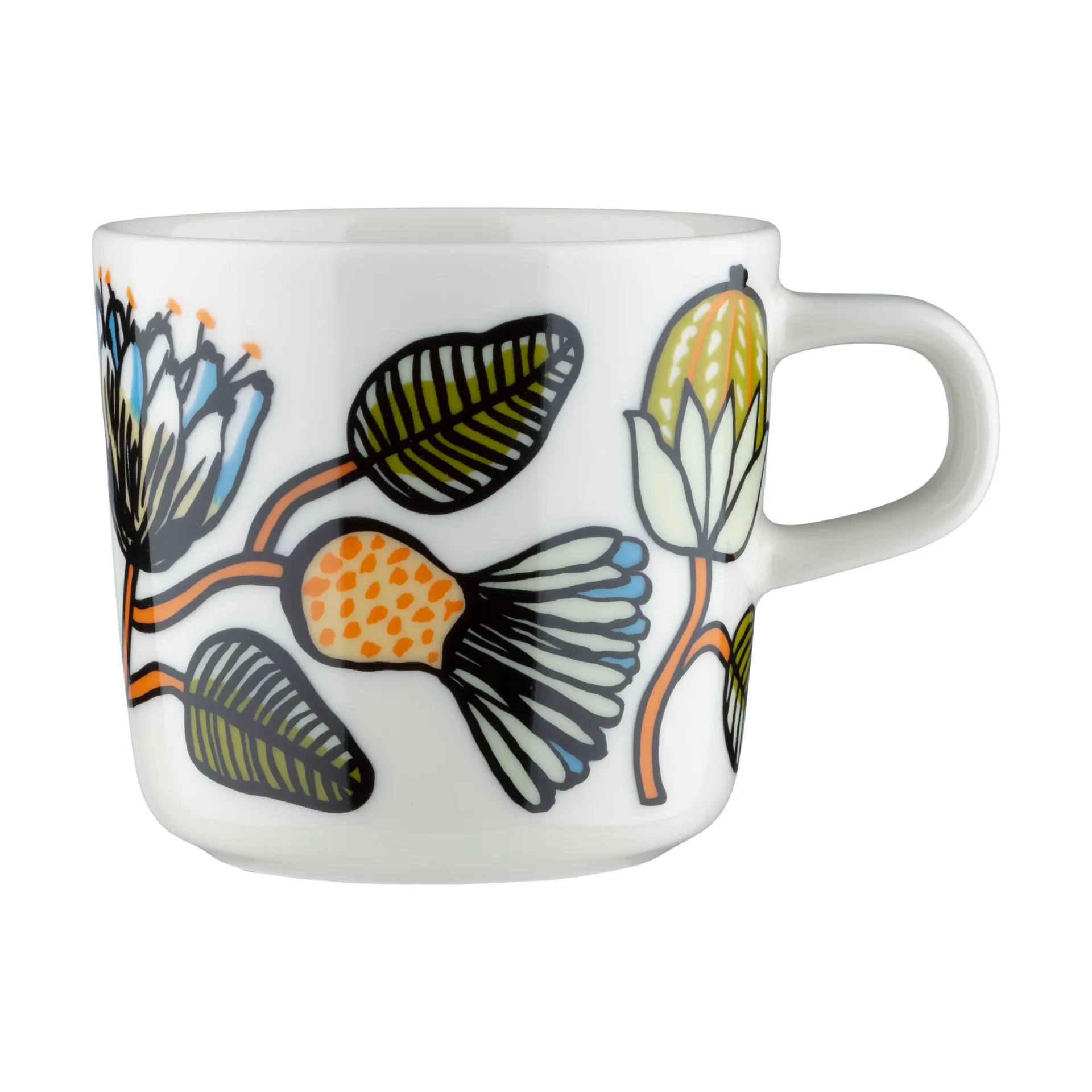 Tiara kaffekopp 20 cl, White-warm orange-green Marimekko