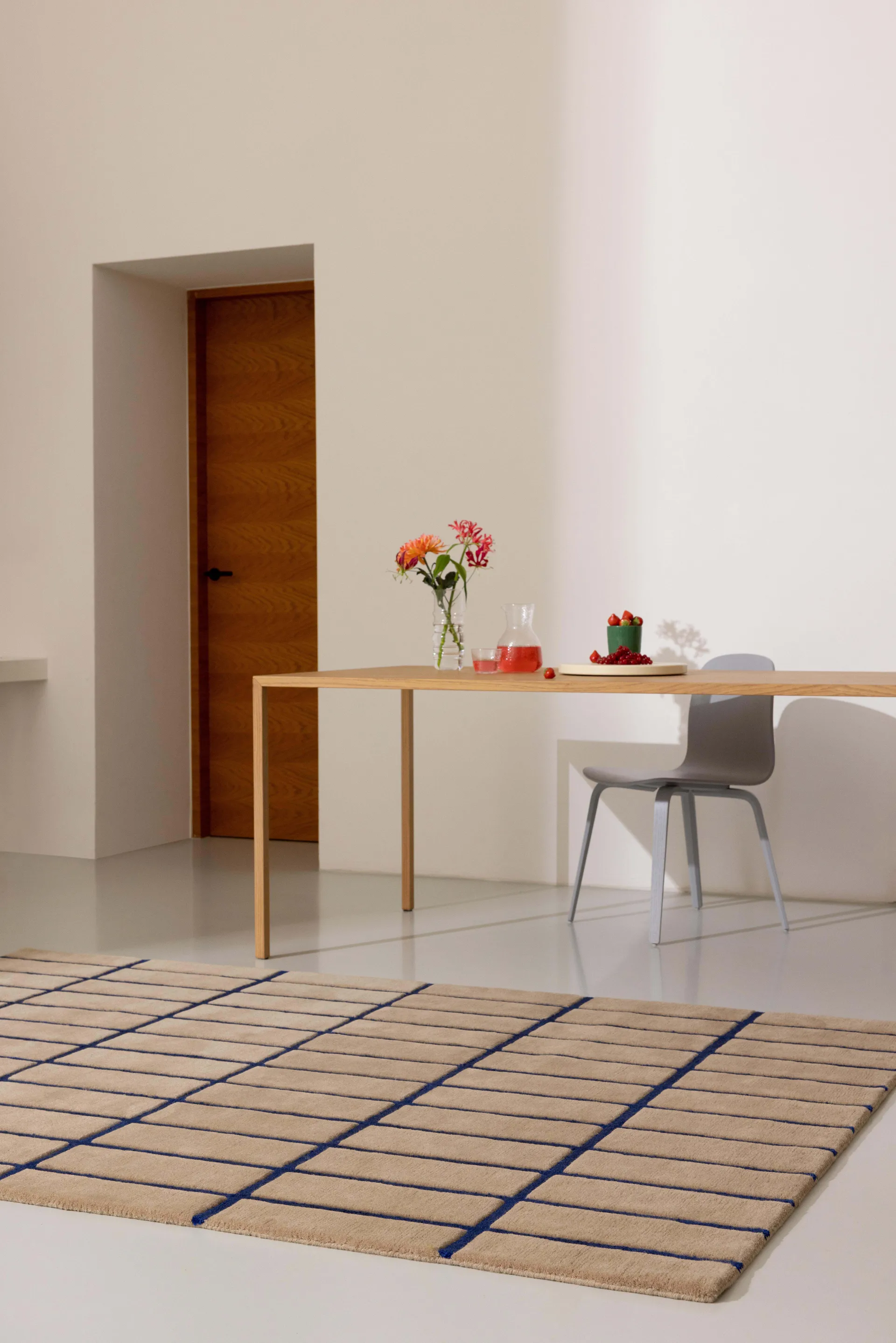 Tiiliskivi ullteppe, Bright blue, 140x200 cm Marimekko