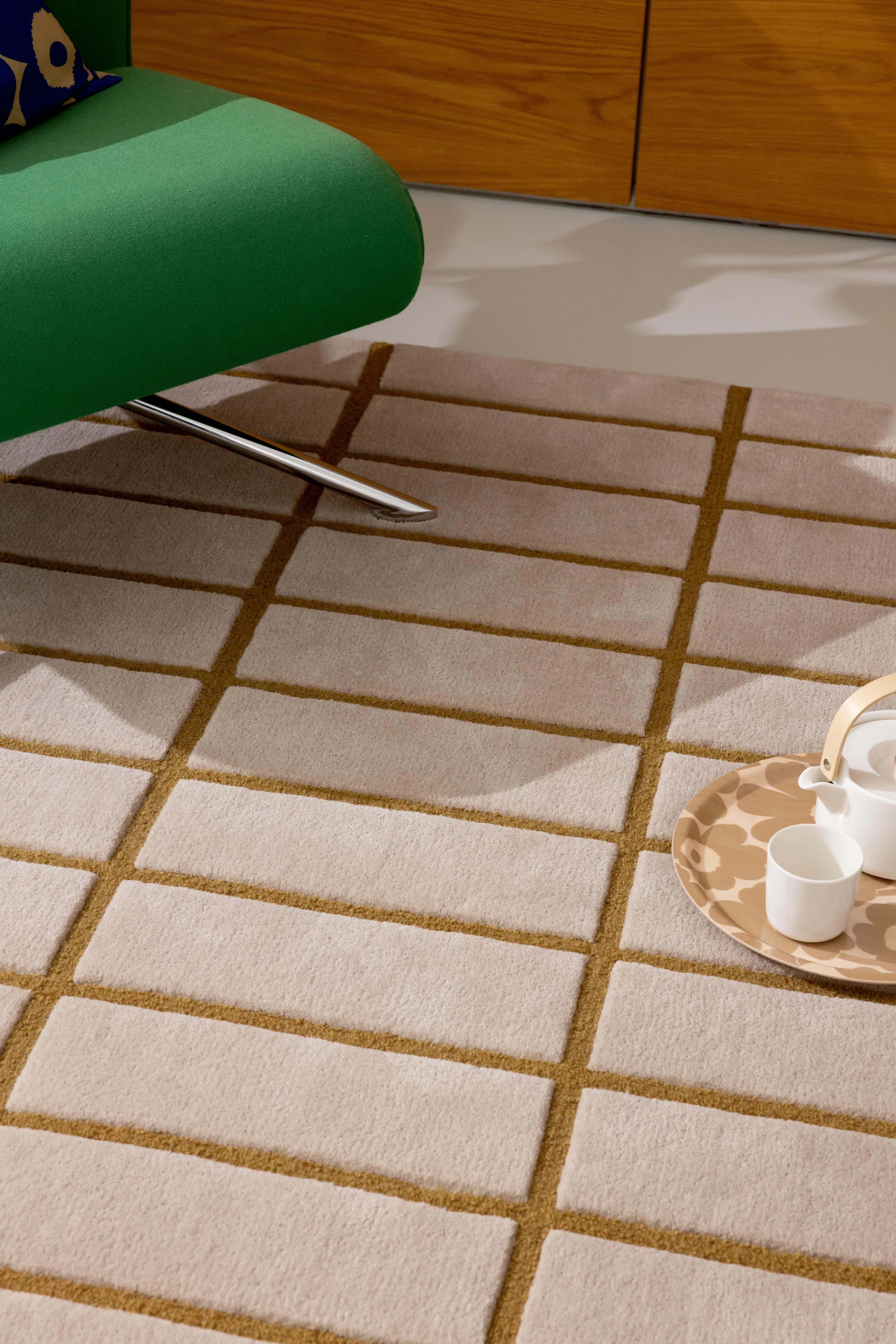 Tiiliskivi ullteppe, Bronze Yellow, 140x200 cm Marimekko