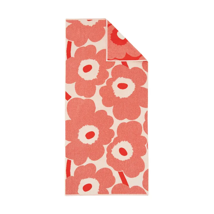 Unikko badehåndkle 70x150 cm - Off white-orange red - Marimekko