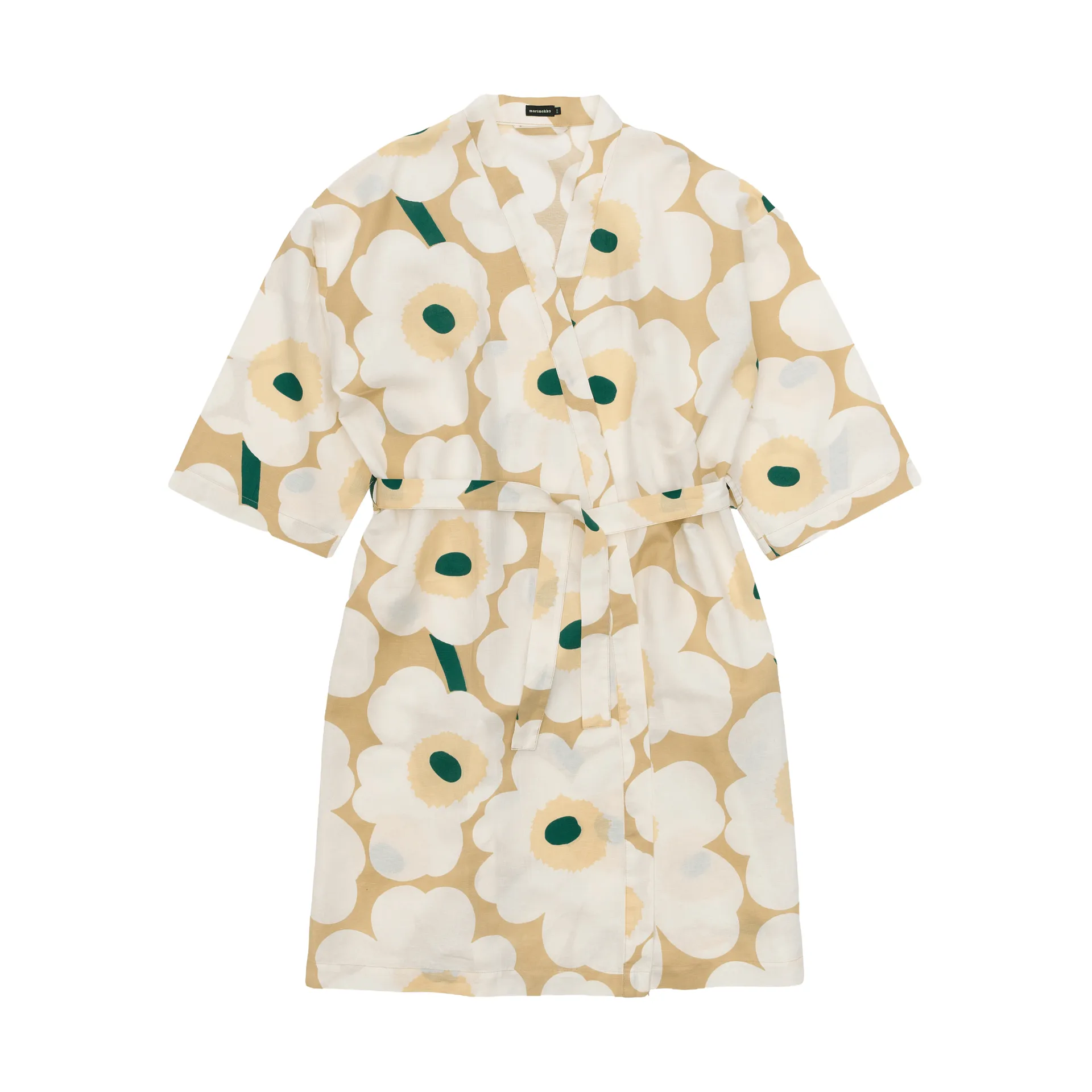 Unikko badekåpe L/XL, Sand-off white-hay-emerald Marimekko