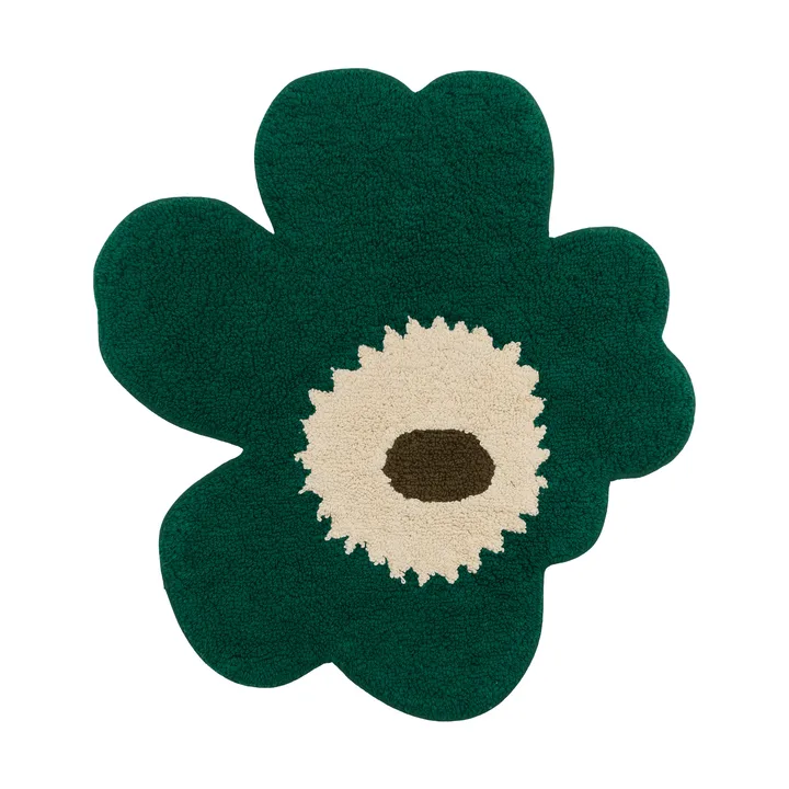 Unikko baderomsmatte 73x74 cm - Emerald-off white-muldvarp - Marimekko