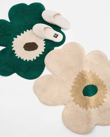 Unikko baderomsmatte 73x74 cm - Hay-sand-emerald - Marimekko