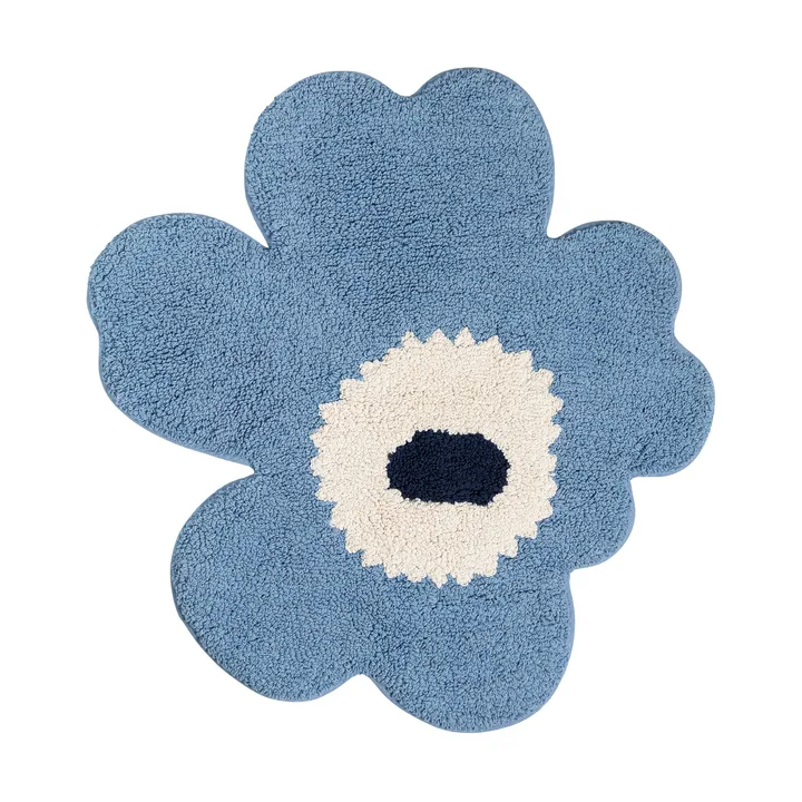 Unikko baderomsmatte 73x74 cm - Light blue, off white, navy - Marimekko