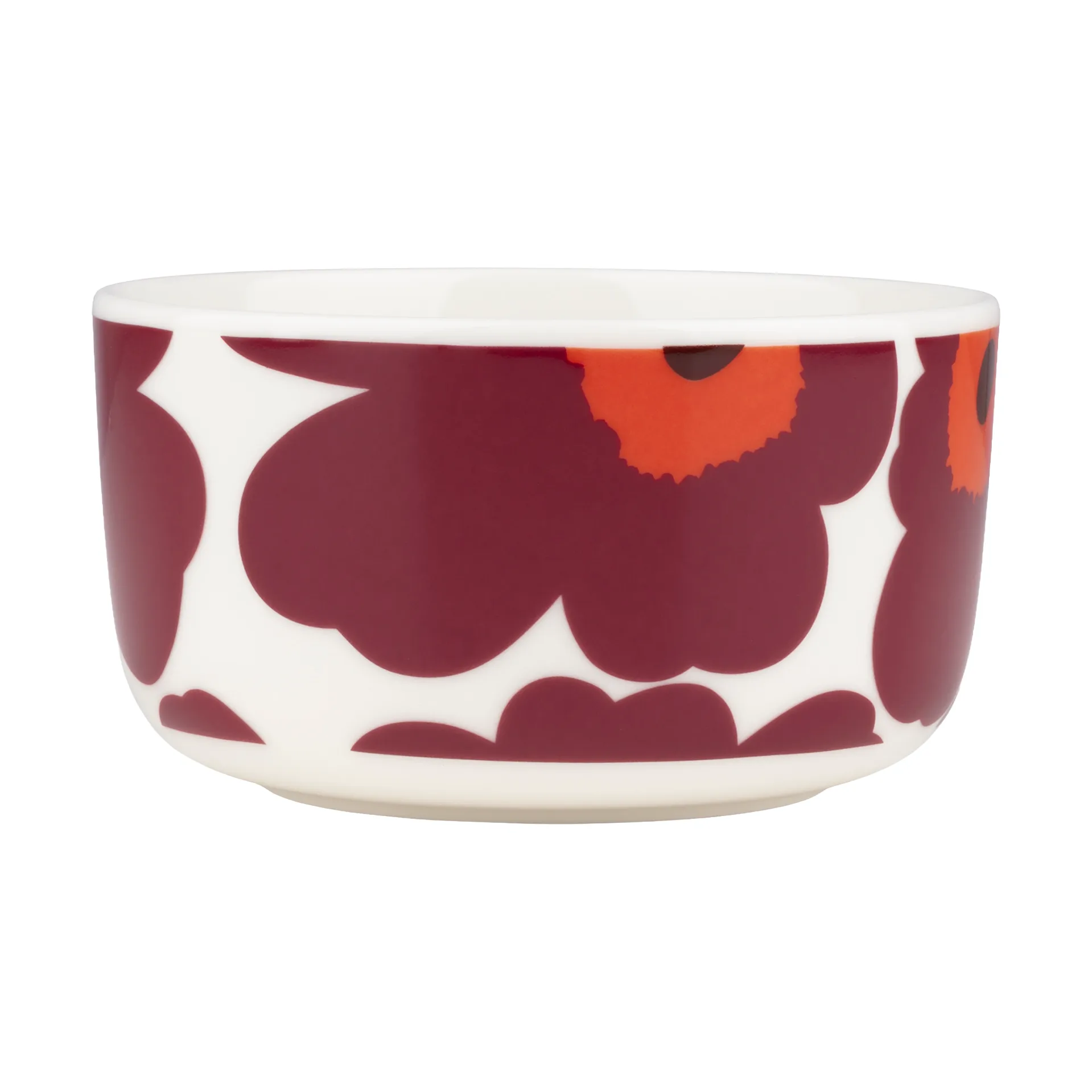 Unikko bolle 5 dl, White-burgundy-red Marimekko