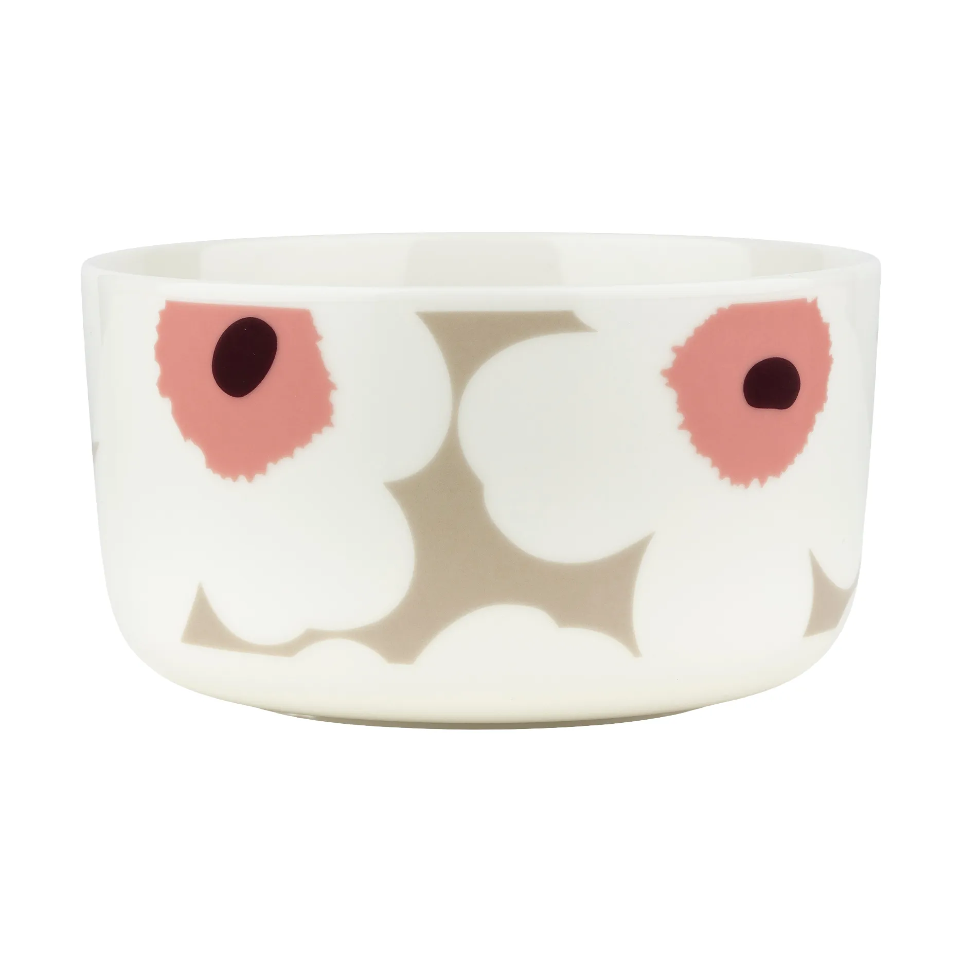 Unikko bolle 5 dl, White-clay-powder-dark wine Marimekko