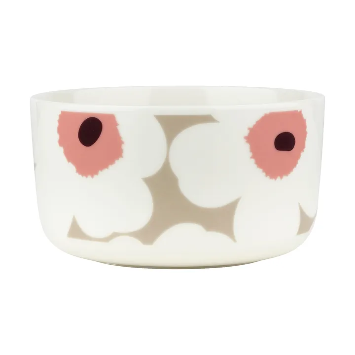 Unikko bolle 5 dl - White-clay-powder-dark wine - Marimekko