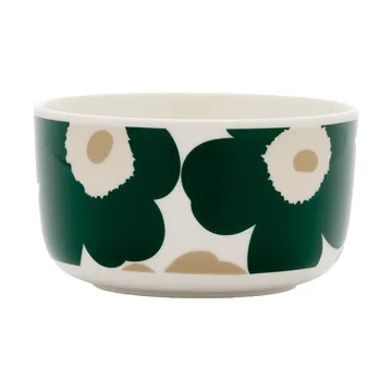 Unikko bolle 5 dl - White-mørkegrønn-beige-lys sand - Marimekko