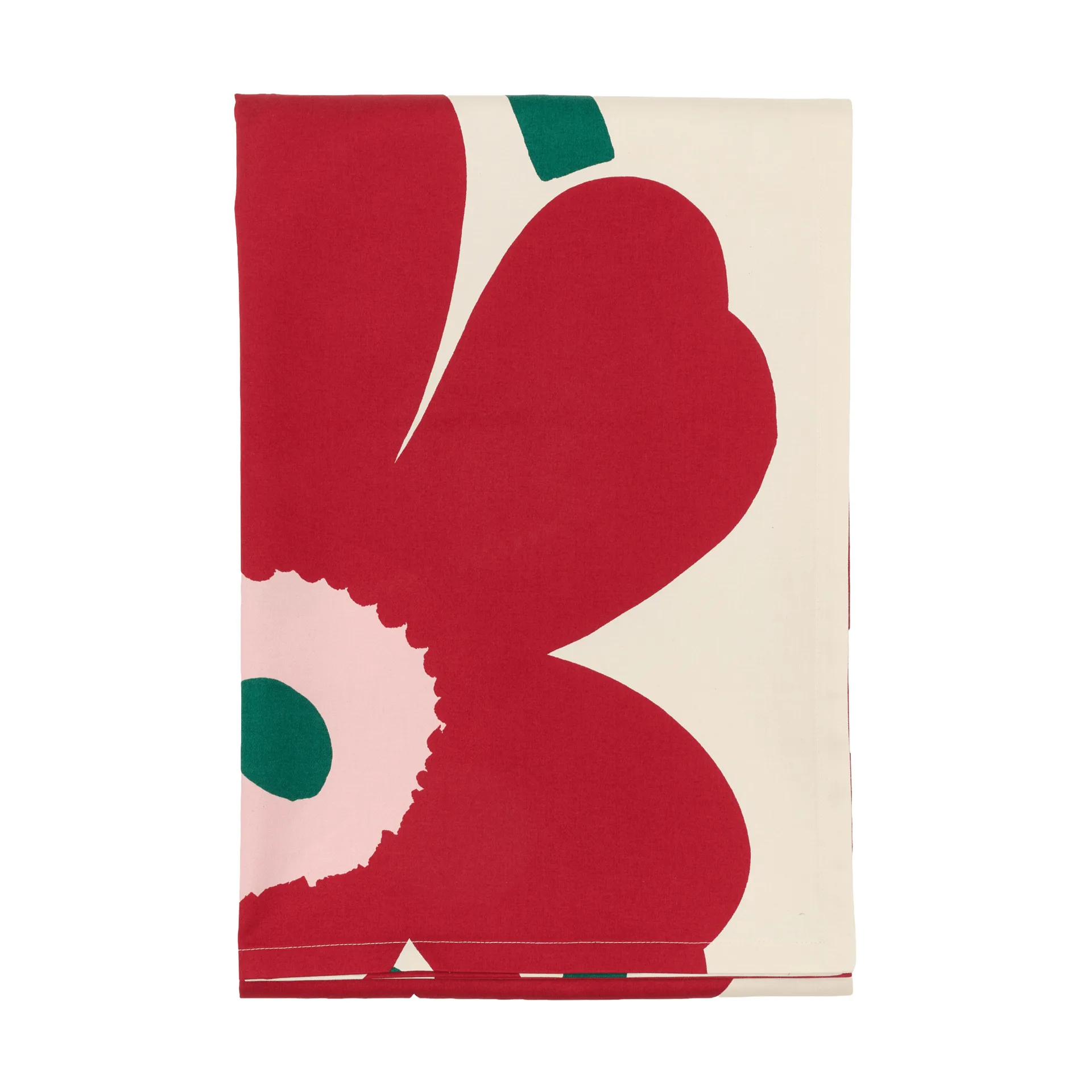 Unikko duk, Off white-cranberry-rose, 135x250 cm Marimekko
