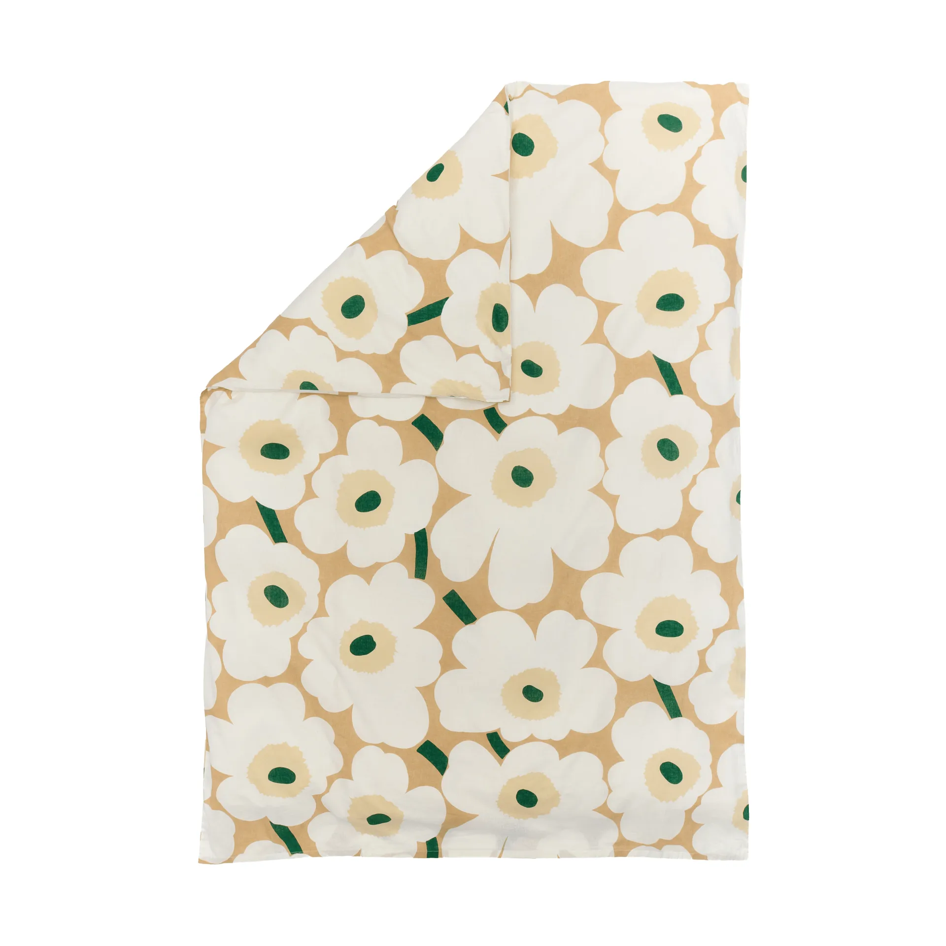 Unikko dynetrekk 150x210 cm, Sand-off white-høy-emerald Marimekko