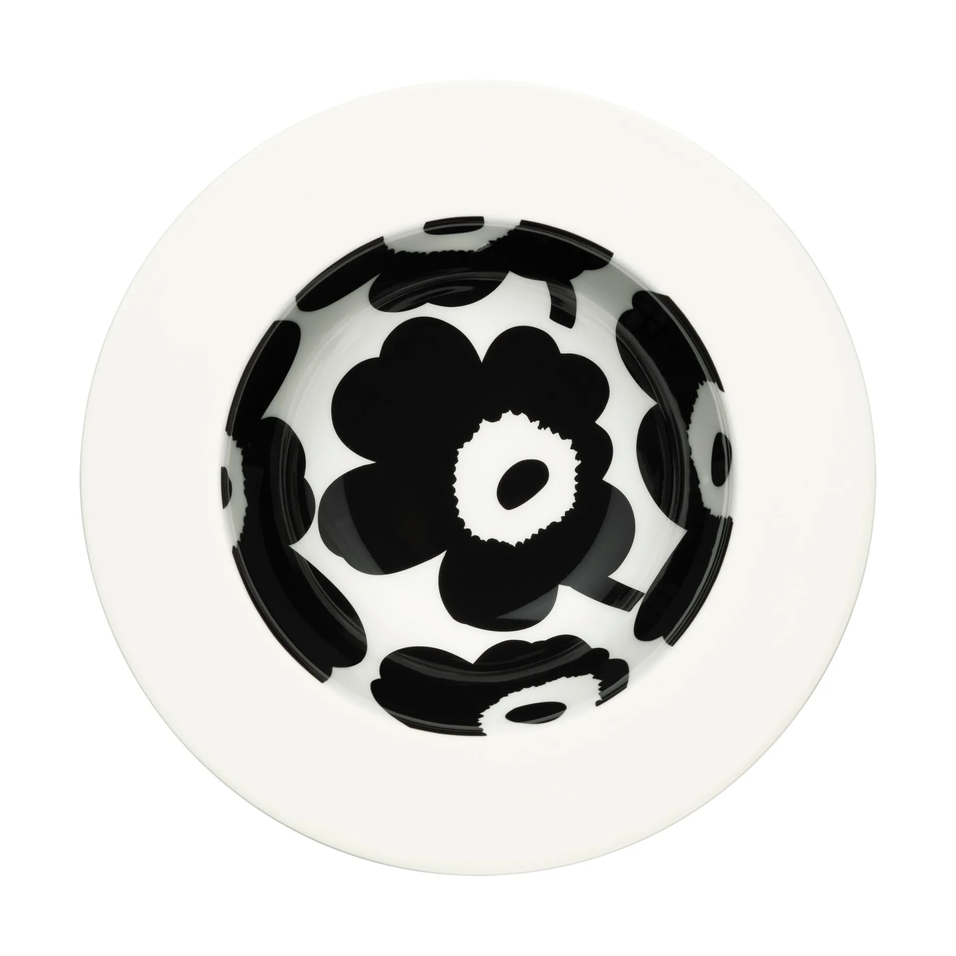 Unikko dyp tallerken Ø20 cm, White-black Marimekko