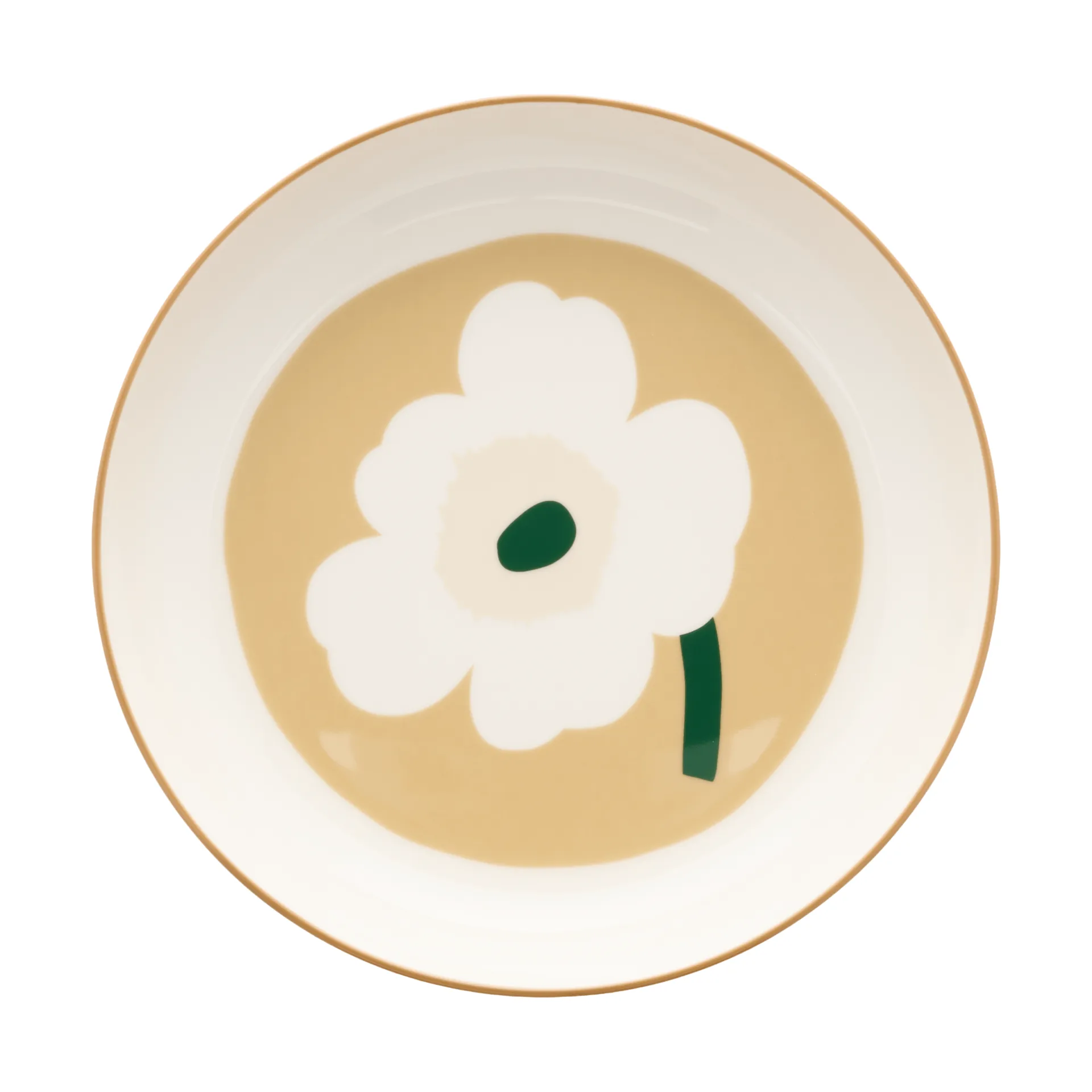 Unikko dyp tallerken Ø20,5 cm, White-beige-lys sand-mørk grønn Marimekko