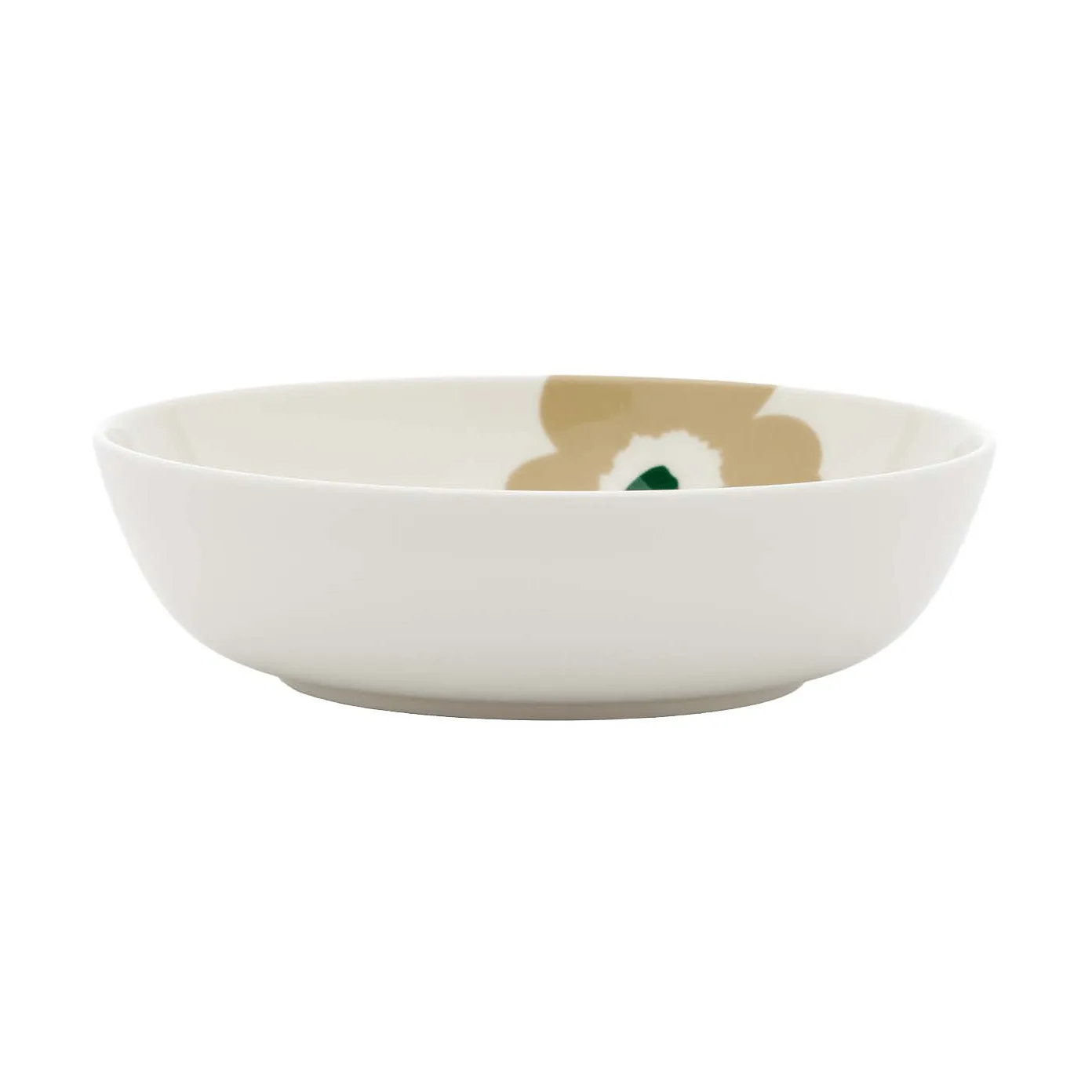 Unikko dyp tallerken, Beige-white-light sand-dark green Marimekko