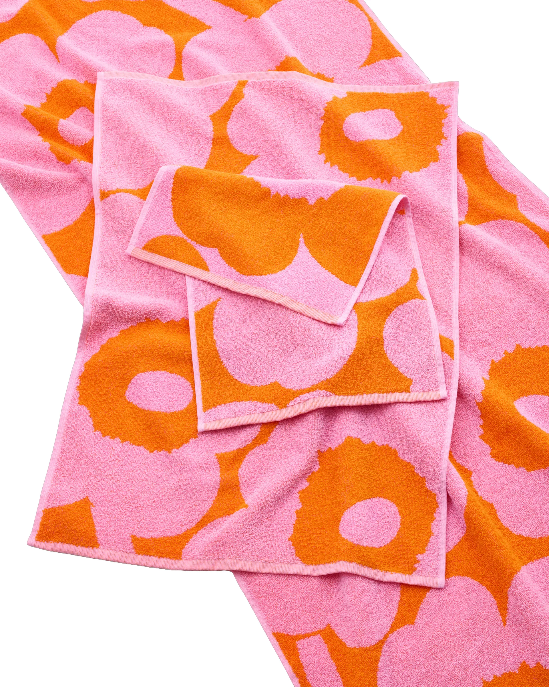 Unikko gjestehåndkle 30x50 cm, Orange-pink Marimekko