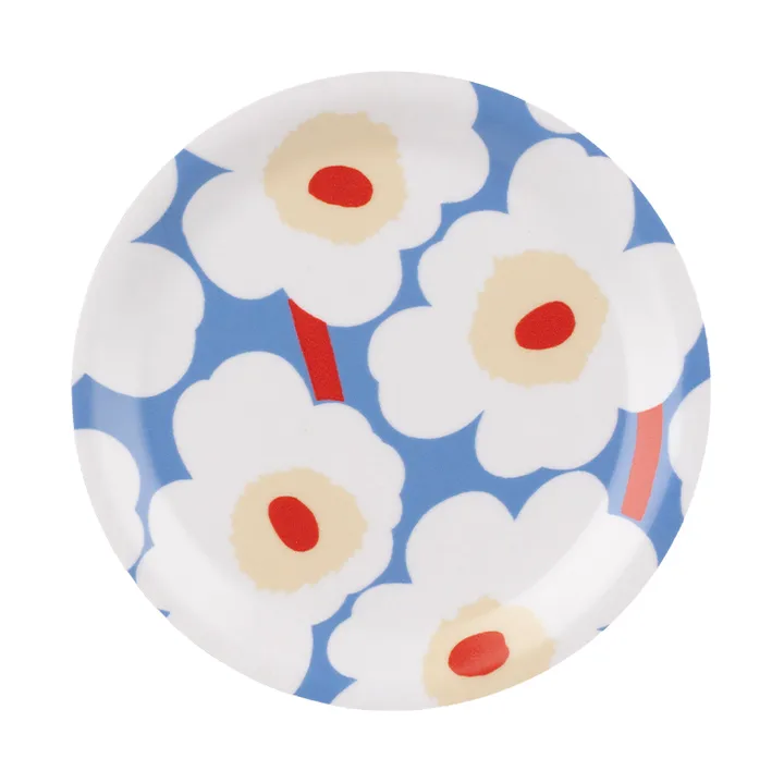 Unikko glassbrikker - Light blue-off white-melon-orange red, Ø11 cm - Marimekko