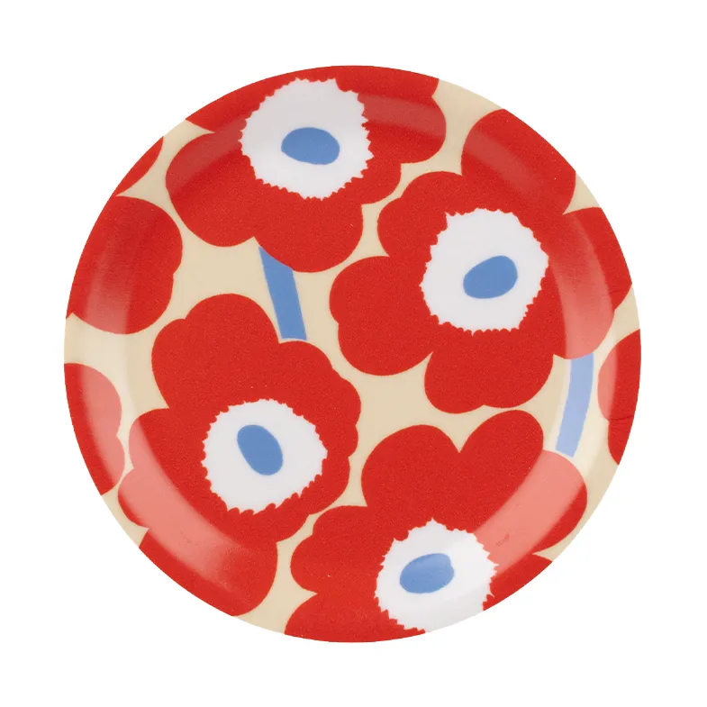 Unikko glassbrikker, Melon-orange red-light blue-off white, Ø11 cm Marimekko
