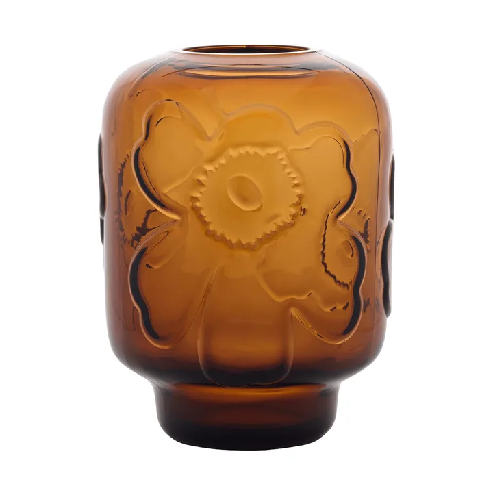 Unikko glassvase - Cognac, 18 cm - Marimekko