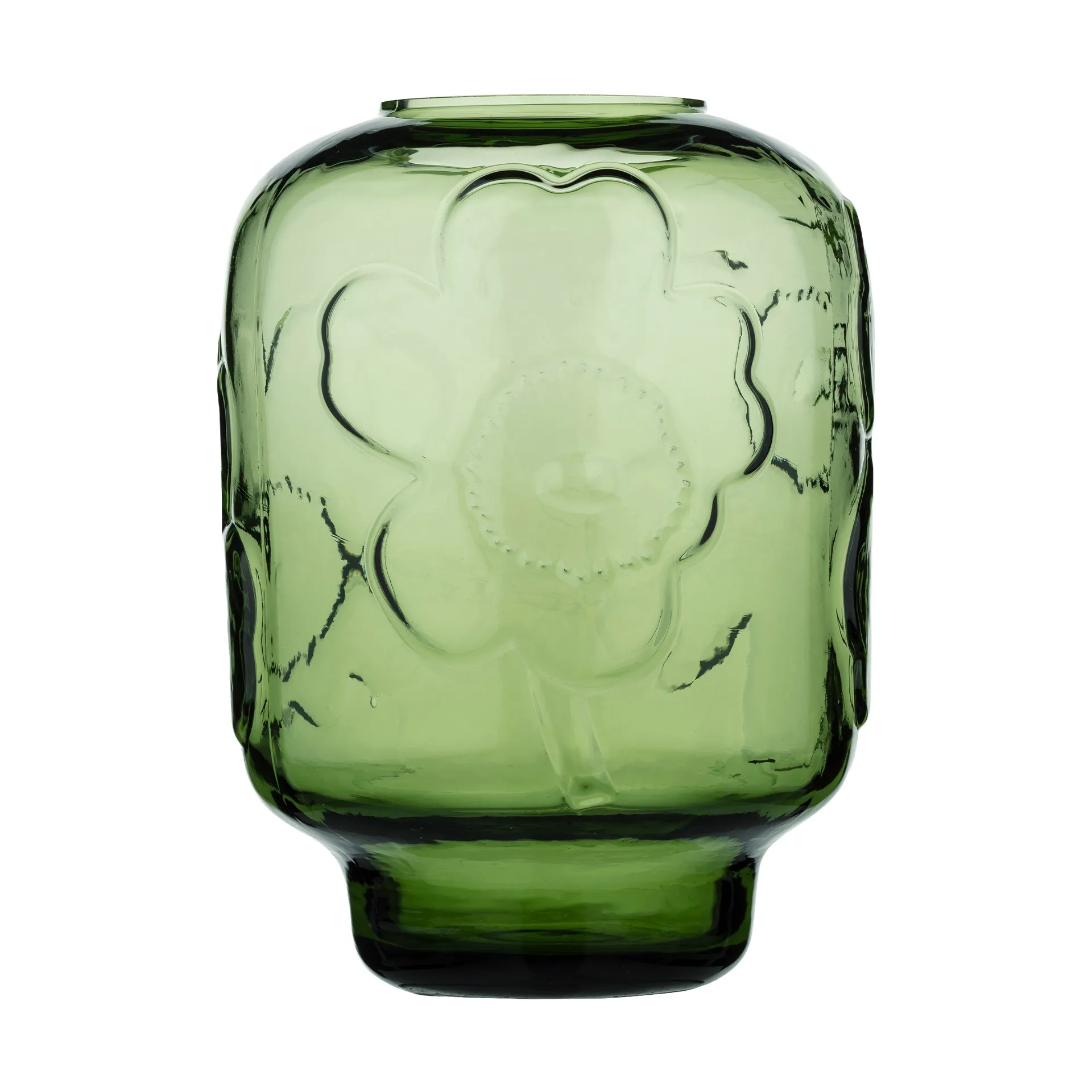 Unikko glassvase, Olive, 18 cm Marimekko
