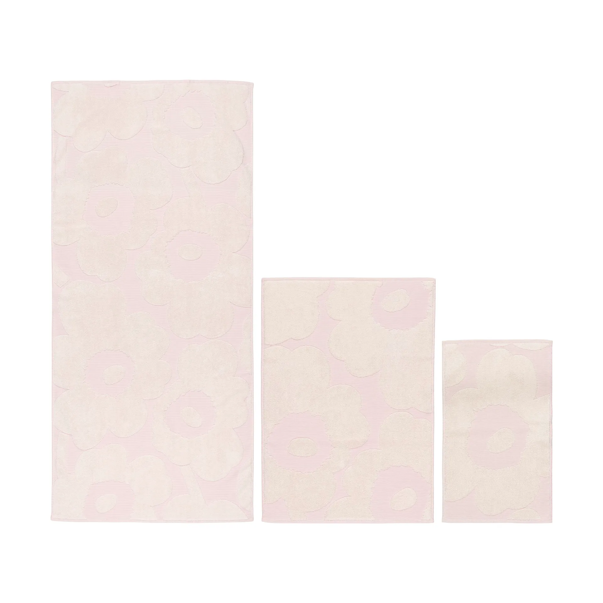 Unikko håndklesett 3 deler, White-light pink Marimekko