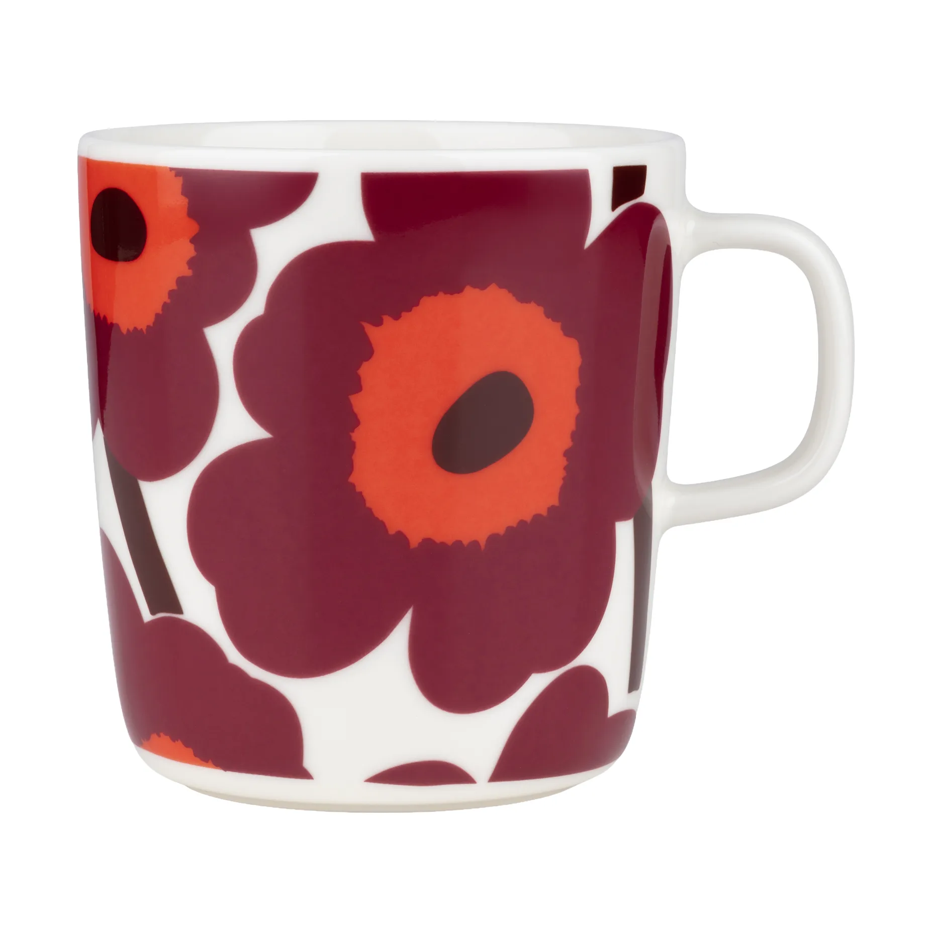 Unikko kopp 40 cl, White-burgundy-red Marimekko