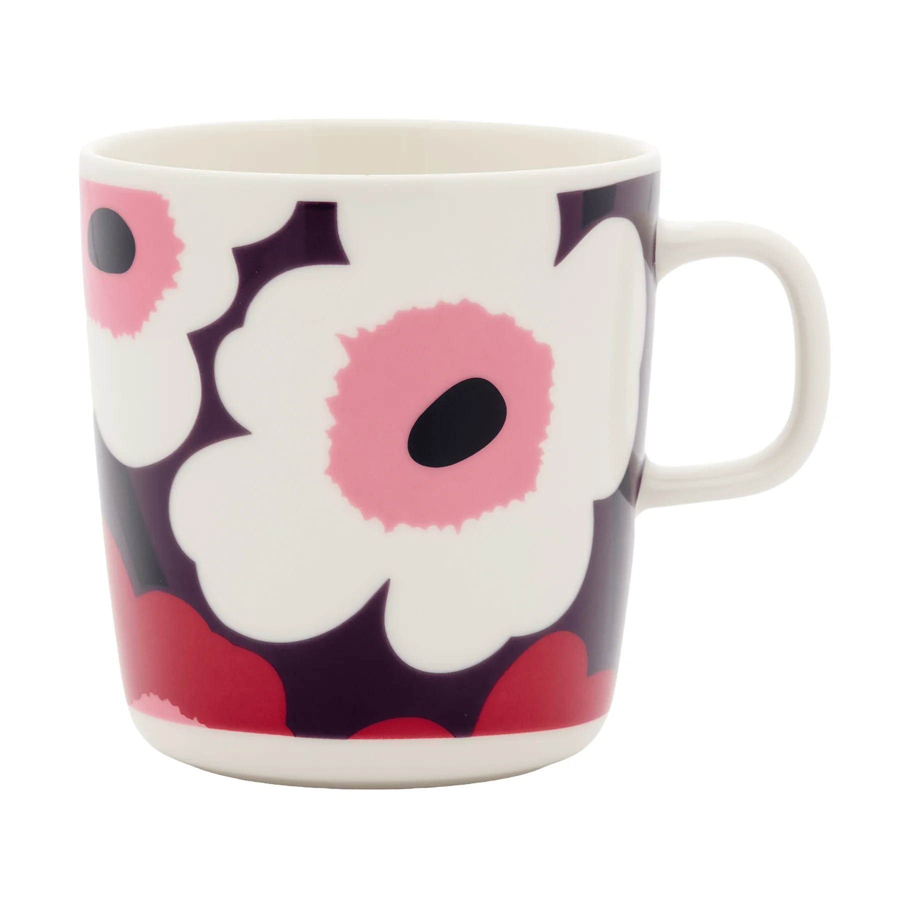 Unikko kopp 40 cl, White-plum-cranberry-pink Marimekko