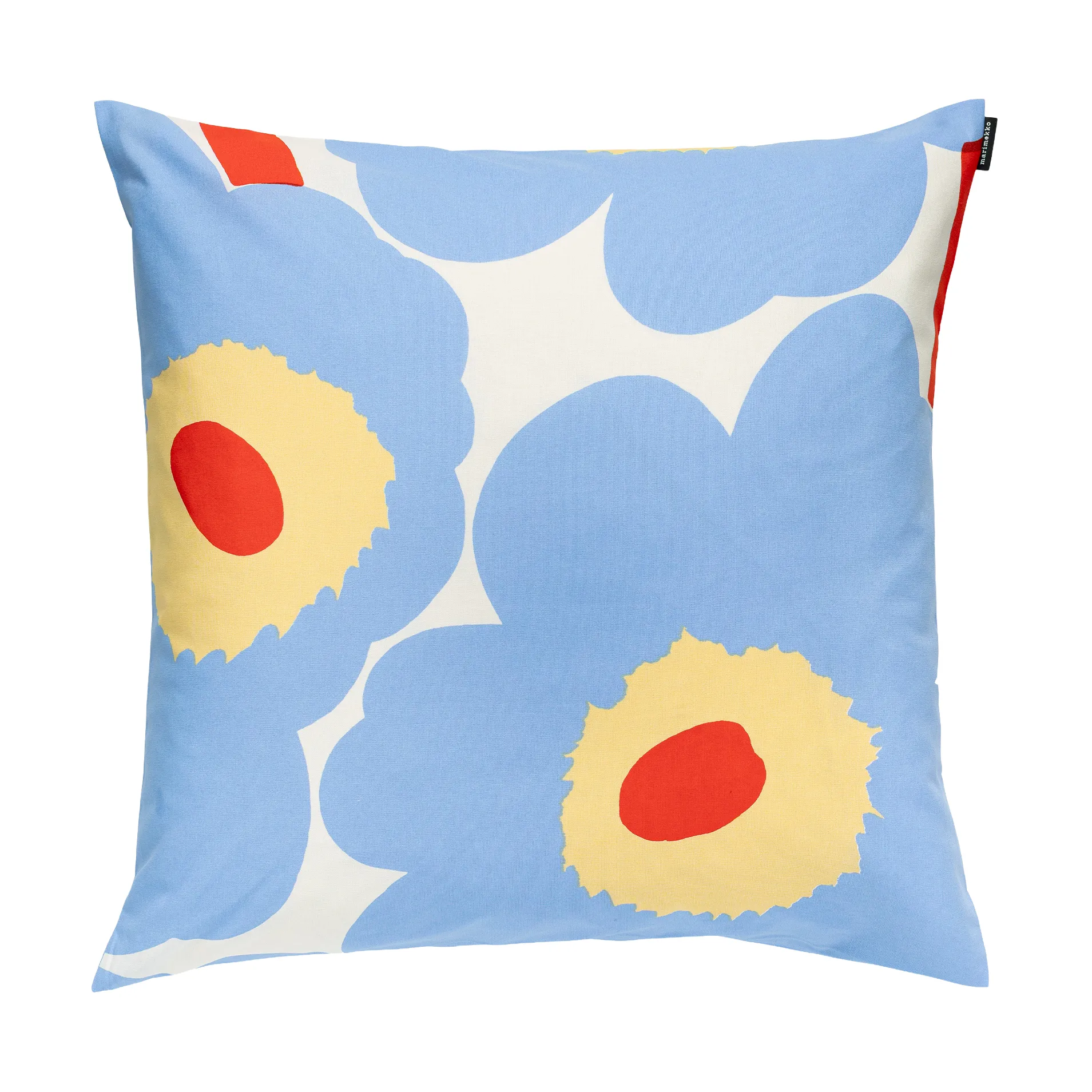 Unikko putetrekk 50x50 cm, White-light blue-orange red-melon Marimekko