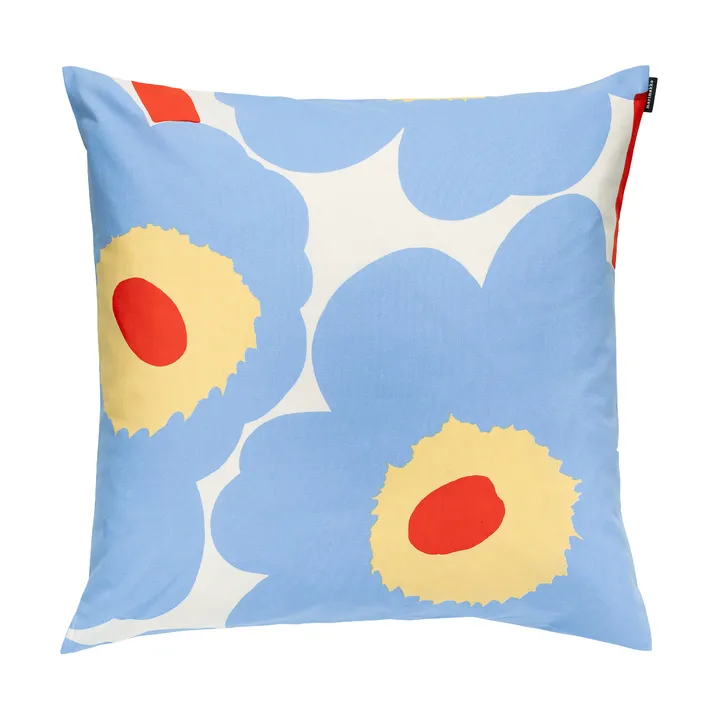 Unikko putetrekk 50x50 cm - White-light blue-orange red-melon - Marimekko