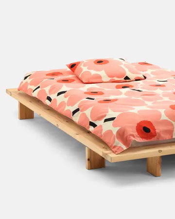 Unikko putetrekk 50x60 cm - Off white-coral-orange red-charcoal - Marimekko