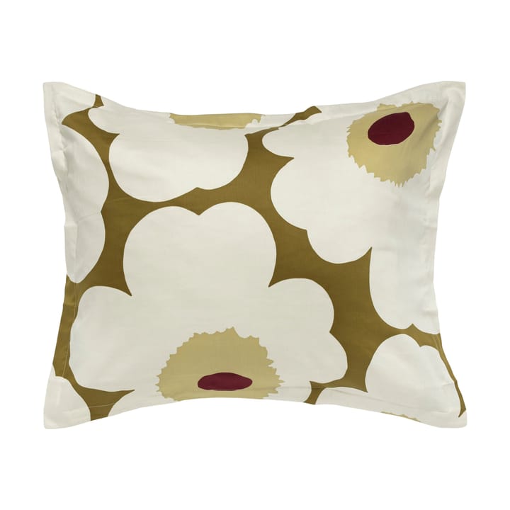 Unikko putetrekk sateng 50x60 cm - Green umber-cream - Marimekko
