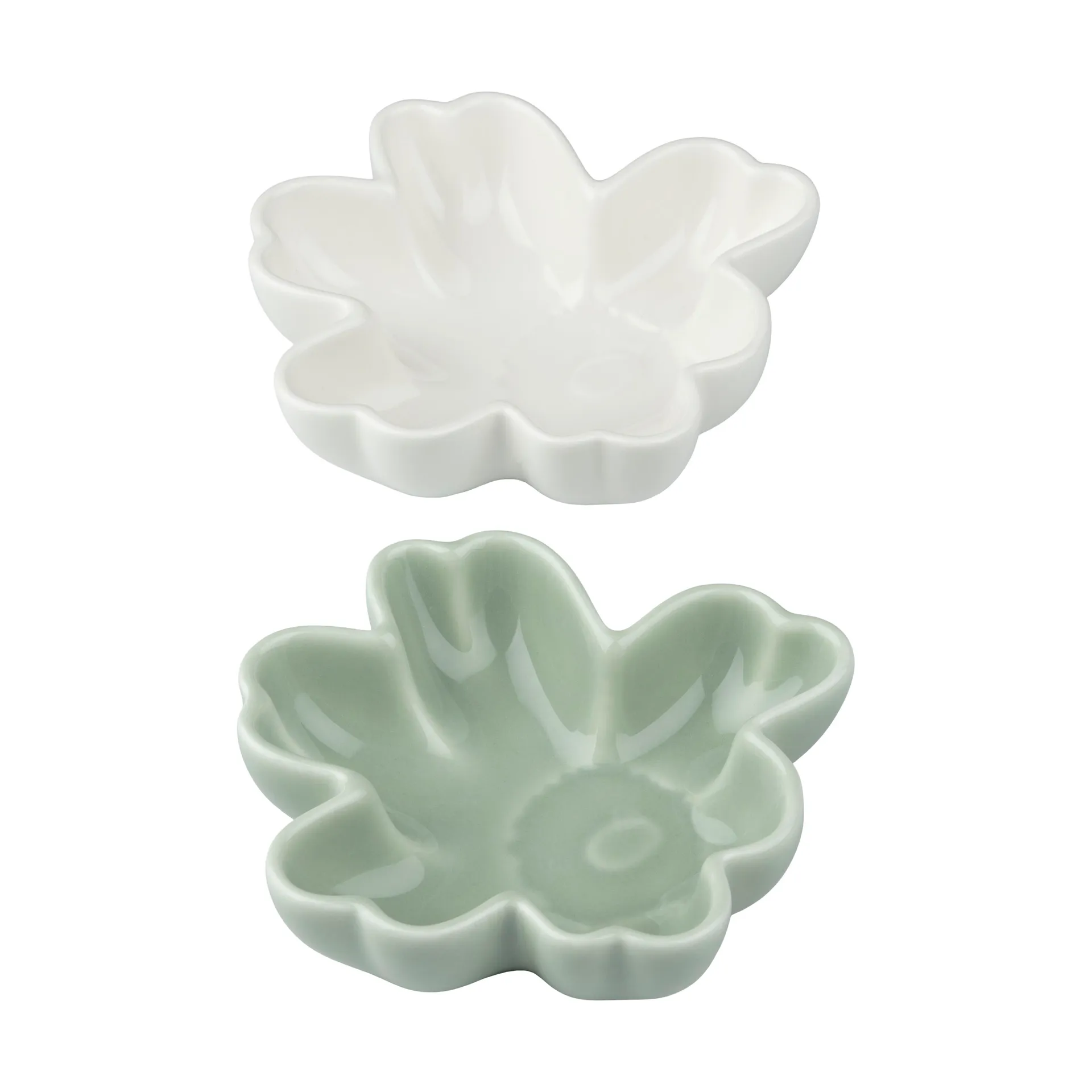 Unikko Shape skål Ø11 cm 2 deler, White-light green Marimekko