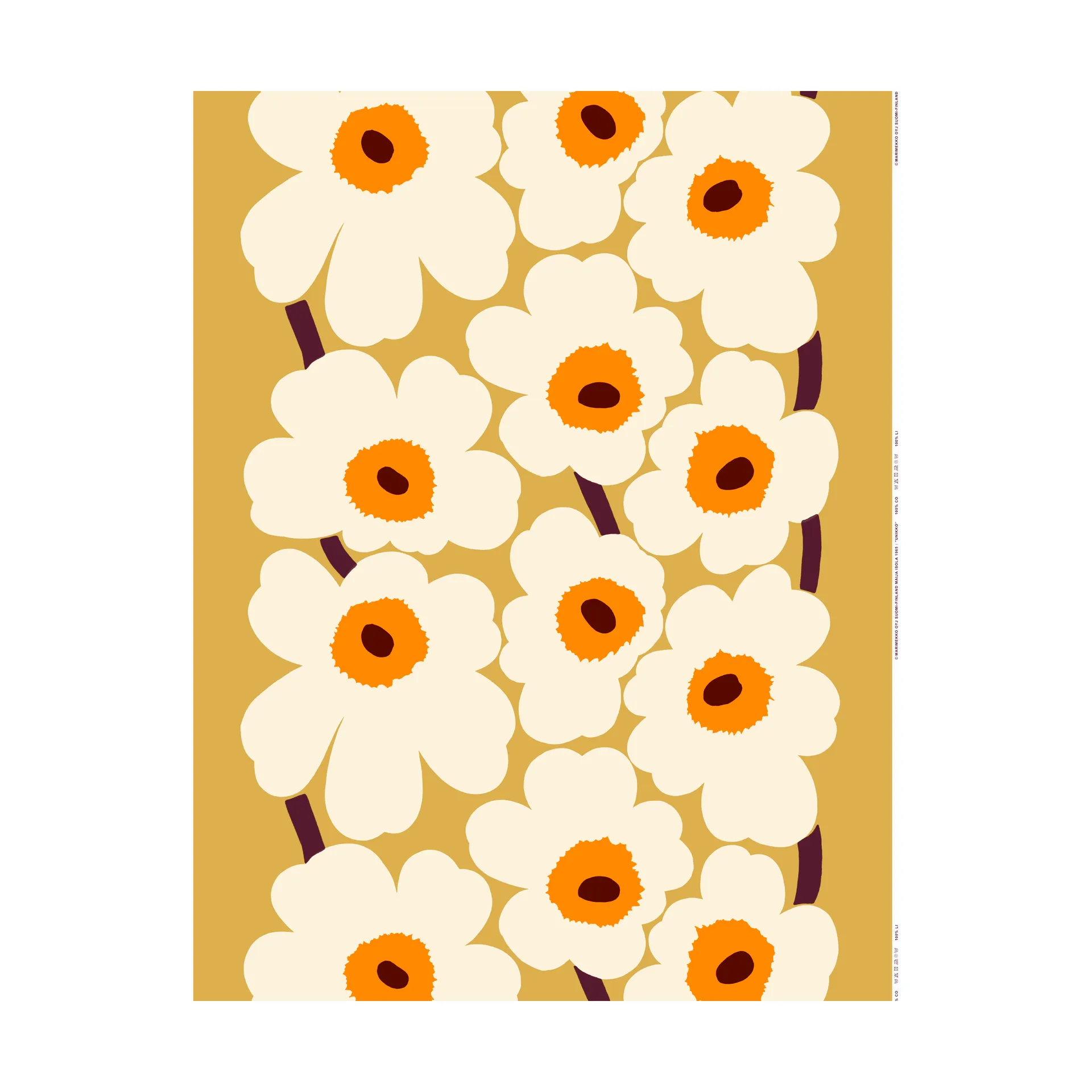 Unikko stoff, Beige Marimekko
