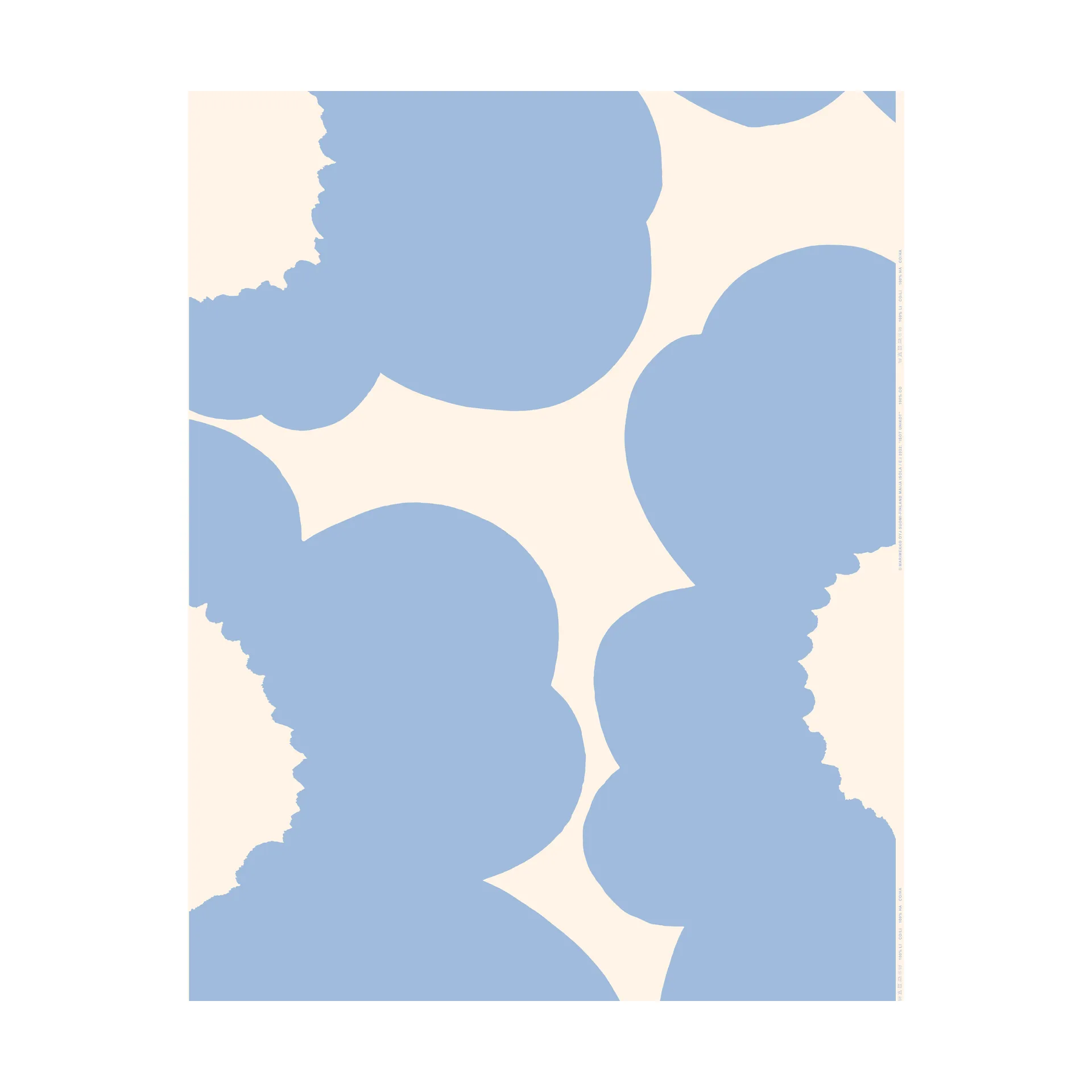 Unikko stoff, Light blue-bomullssateng Marimekko