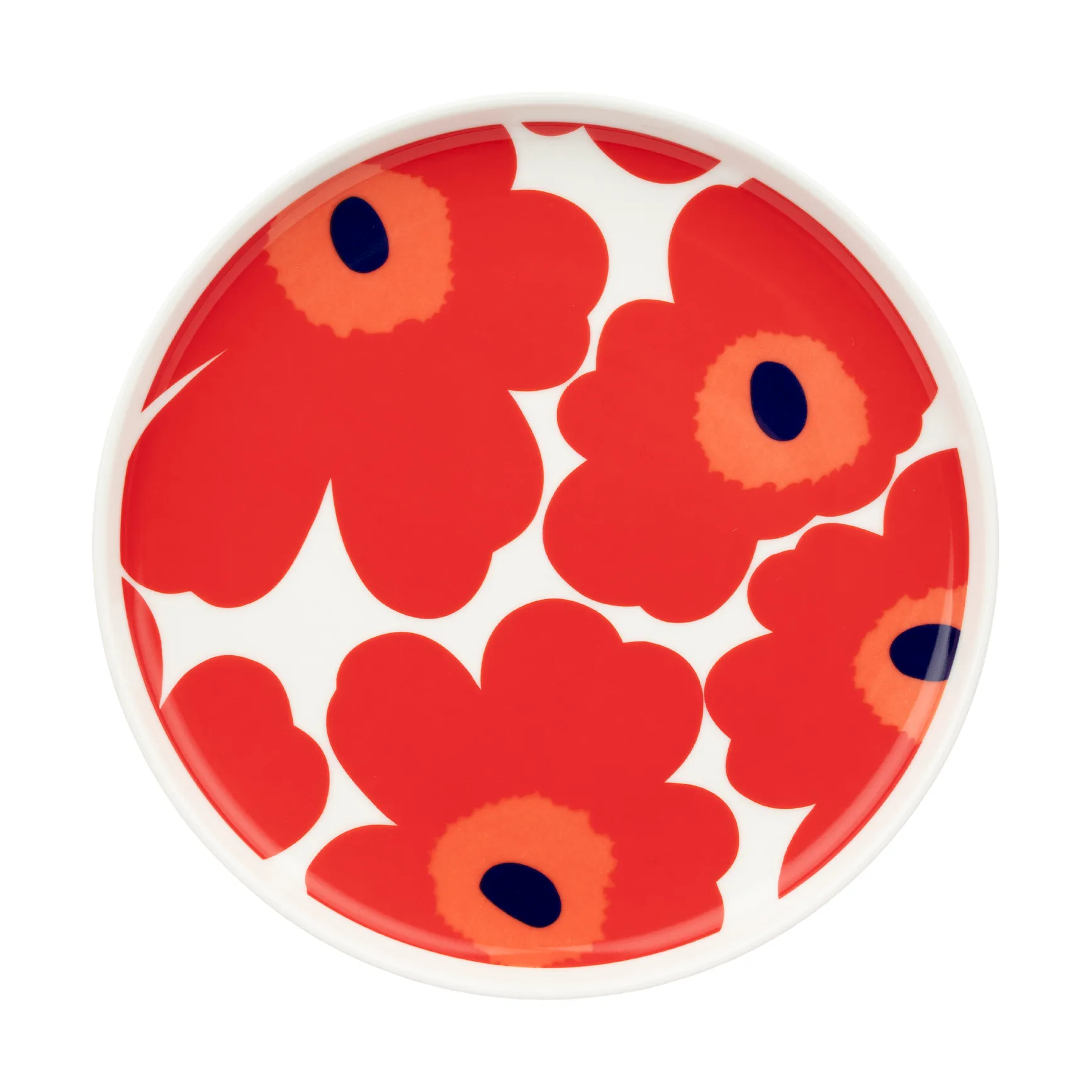 Unikko tallerken Ø 20 cm, White-red-blue Marimekko