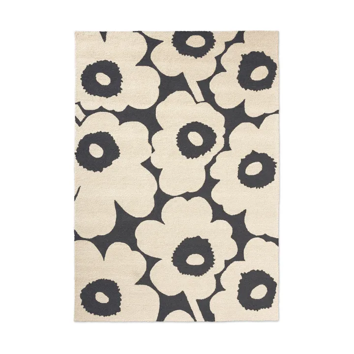 Unikko teppe outdoor - Charcoal-white, 160x230 cm - Marimekko