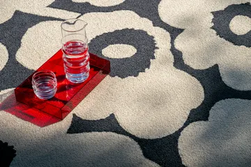 Unikko teppe outdoor - Charcoal-white, 200x280 cm - Marimekko