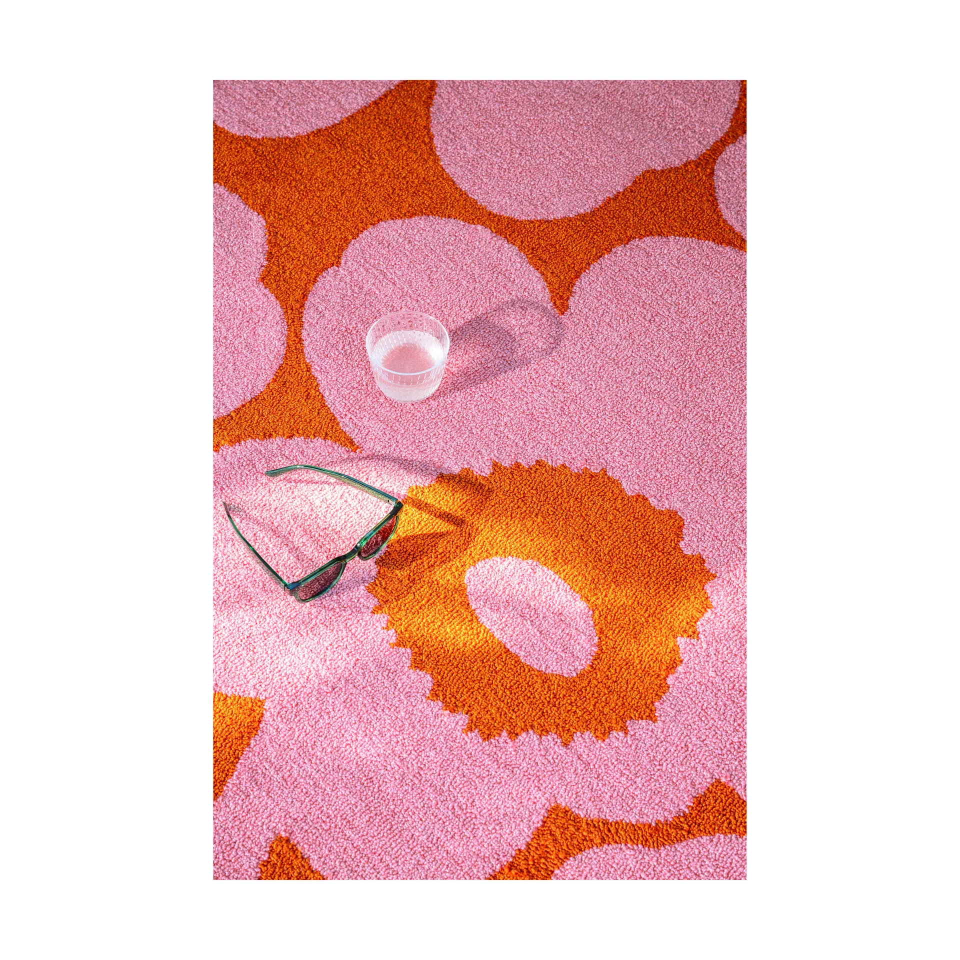 Unikko teppe outdoor, Pink-orange, 200x280 cm Marimekko