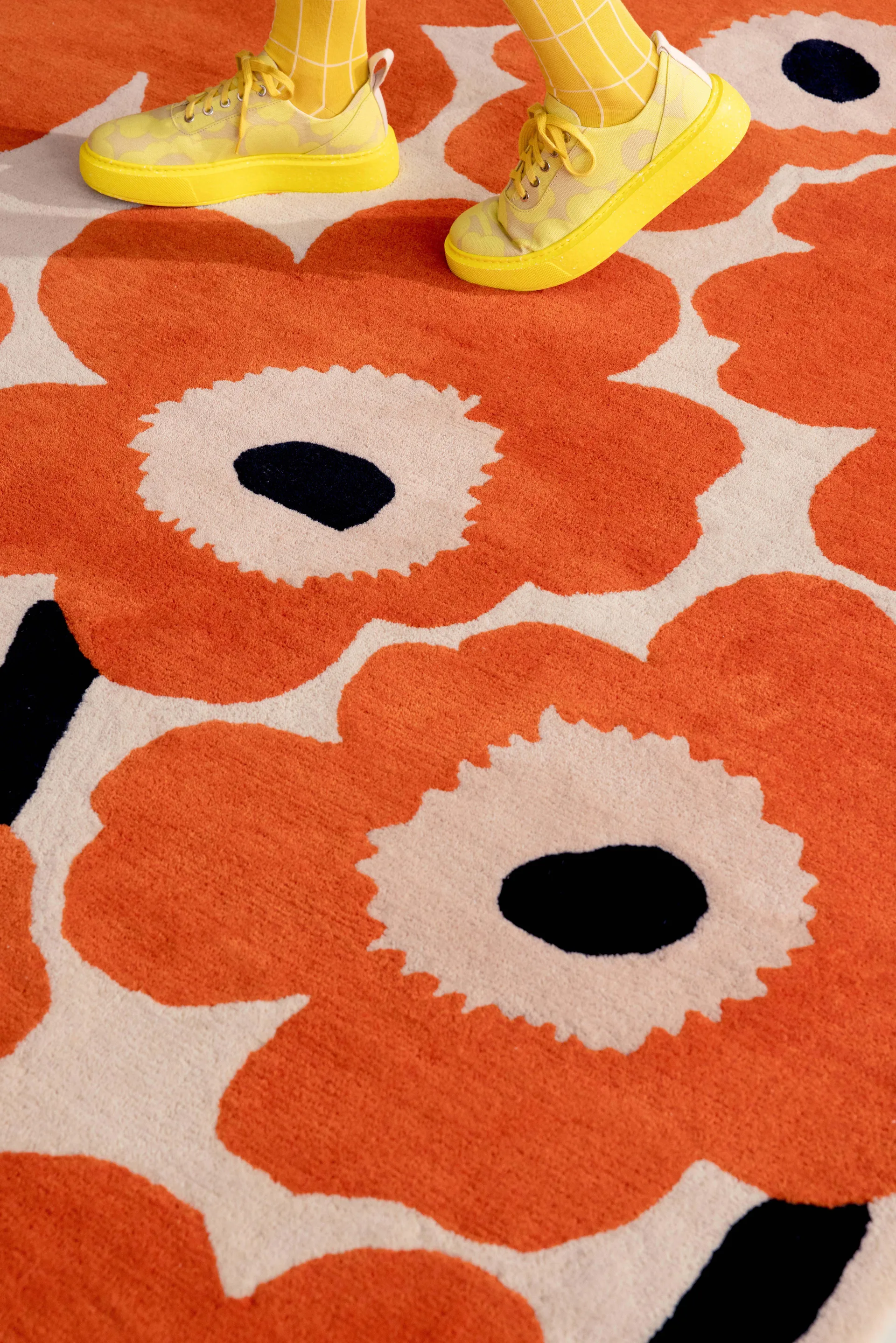 Unikko ullteppe, Orange Red, 170x240 cm Marimekko