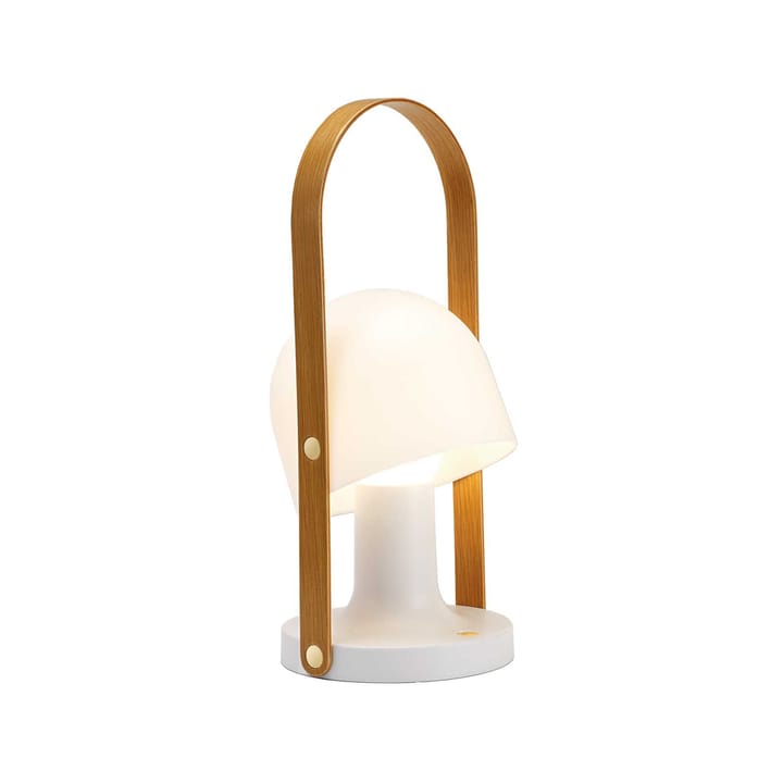 FollowMe Plus bordlampe - white, håndtak i eik - Marset