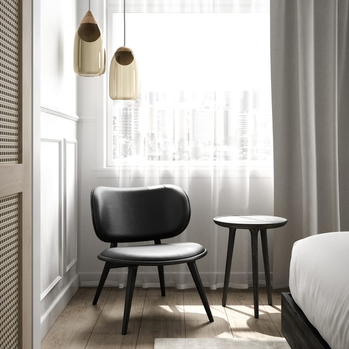 The Lounge Chair loungestol, skinn black, sirka grey stativ Mater