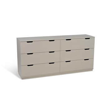 Aoko byrå dobbel 6 skuffer - Beige - Mavis