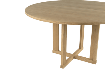 Arv spisebord ⌀130 cm - Hvitsjiktegrunnet mattlakkert eik - Mavis